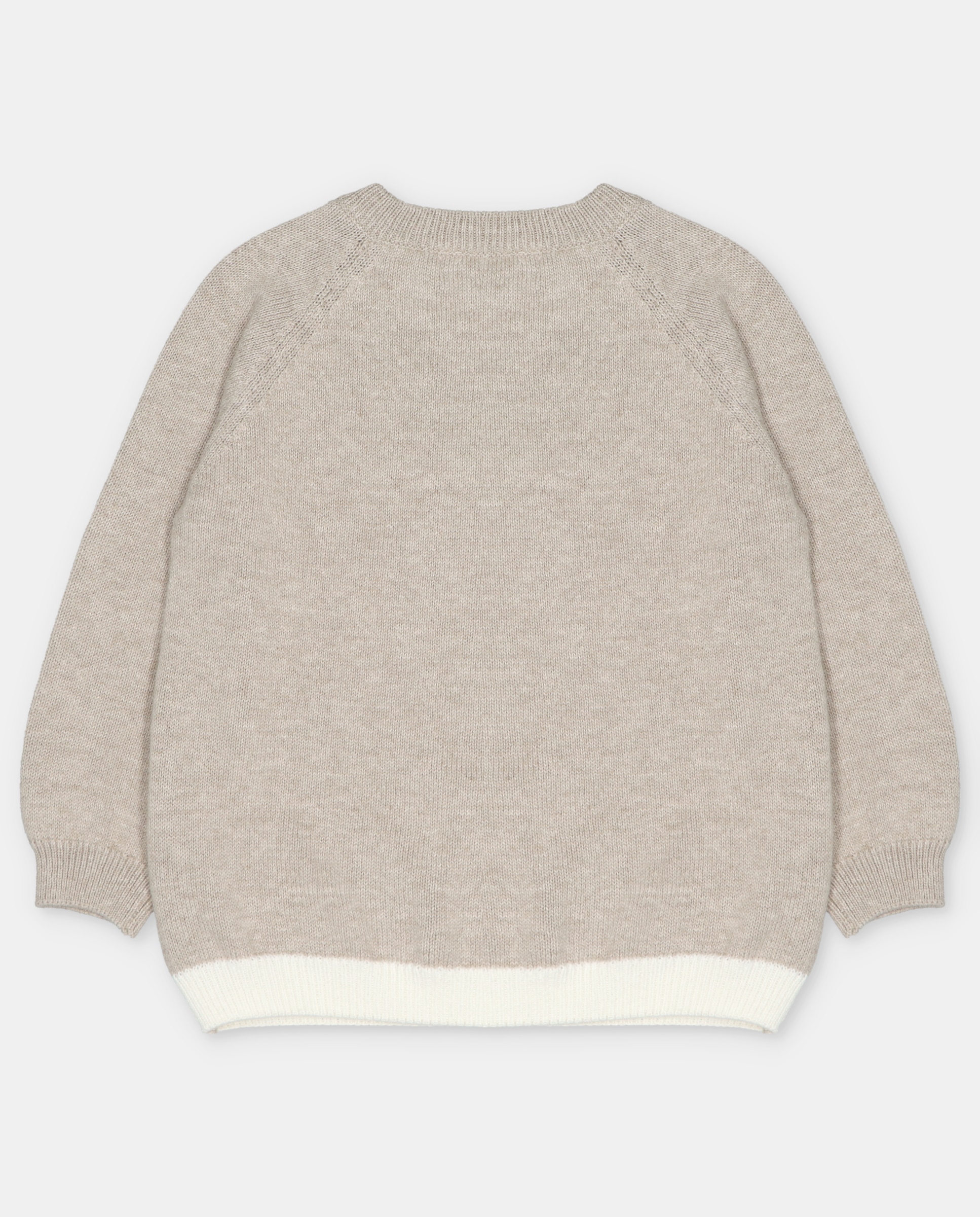 Camisola para Bebé com Desenho Frontal em Rebordo e Detalhes Espigados Torrado-2
