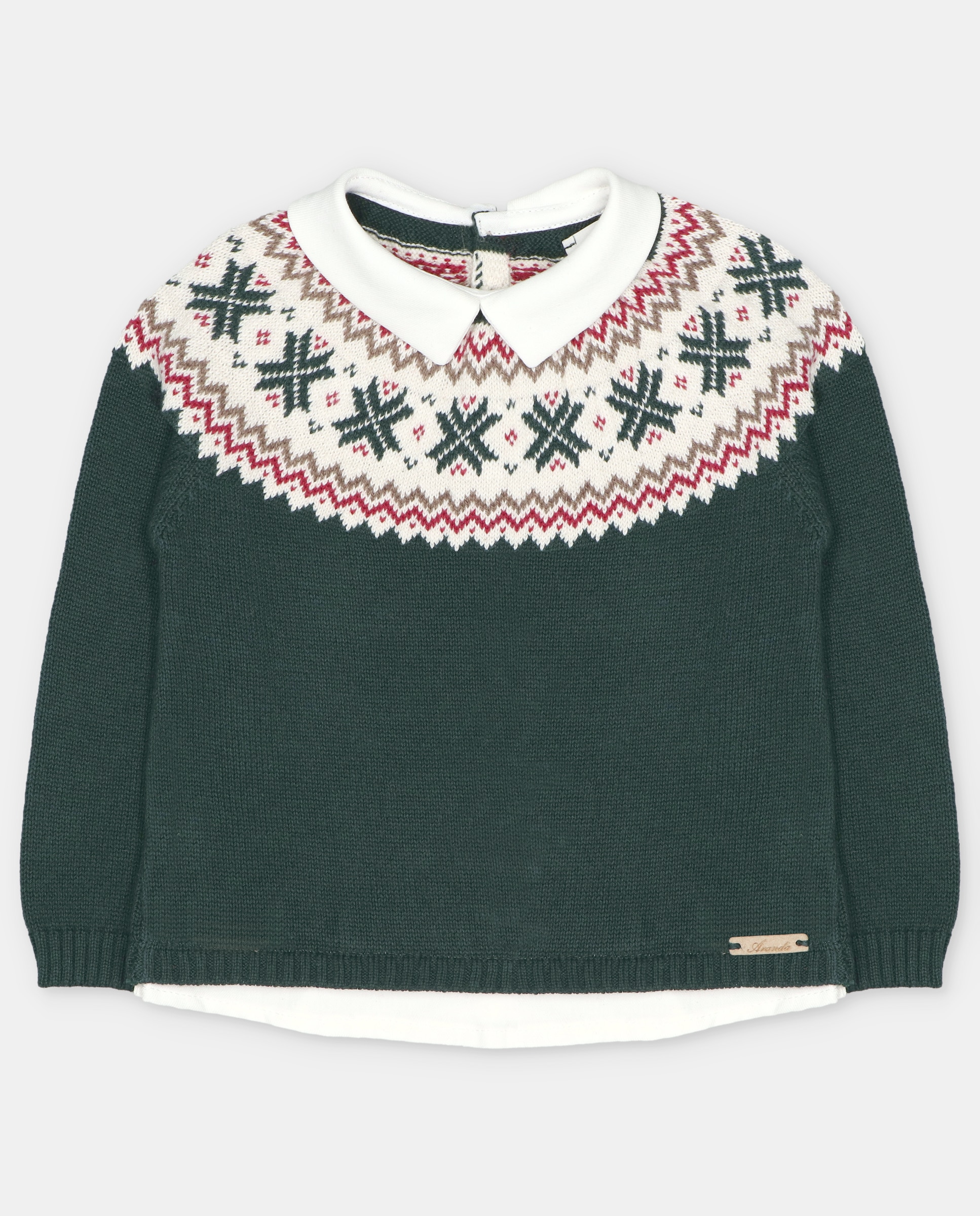 Imagem 0 de Camisola para Bebé com Falsa Camisa e Barra Decorativa em Contraste
