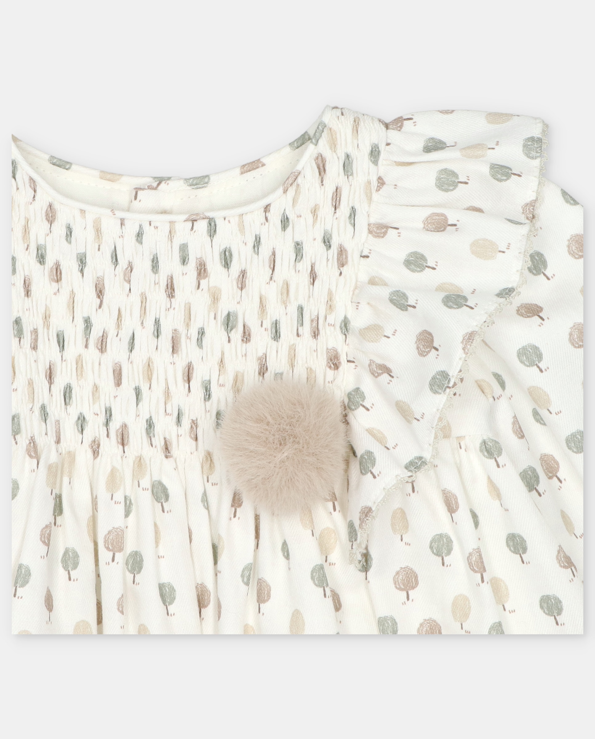 Conjunto para Bebé de Vestido e Tapa Fraldas com Estampado de Fantasia Areia-3
