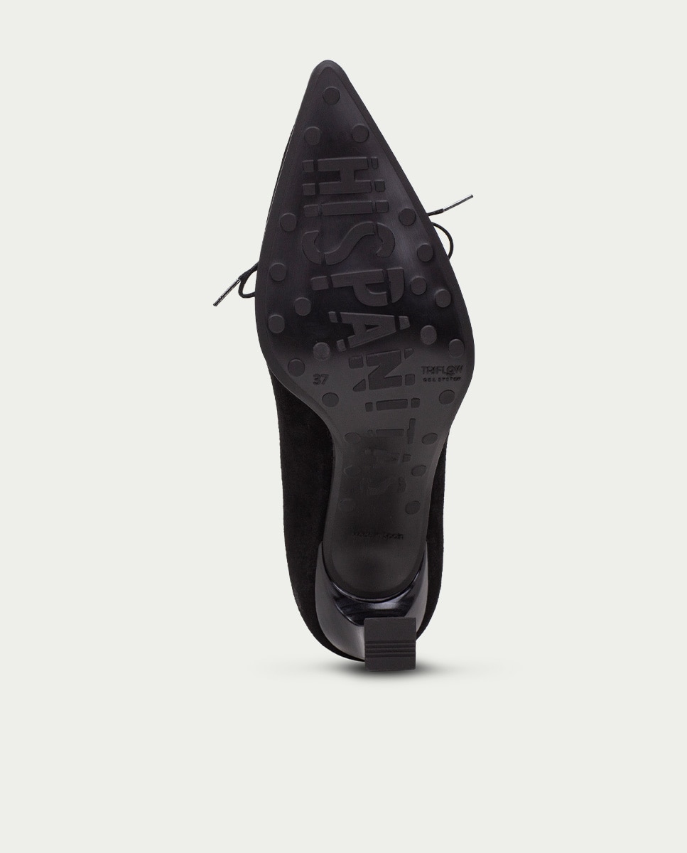 Sapatos de Salto em Pele com Detalhe Tipo Corset Preto-6