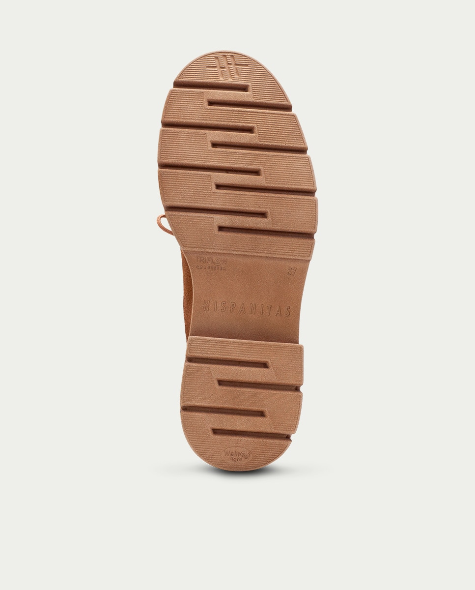 Sapatos Náuticos de Pele com Cordões Castanho-6