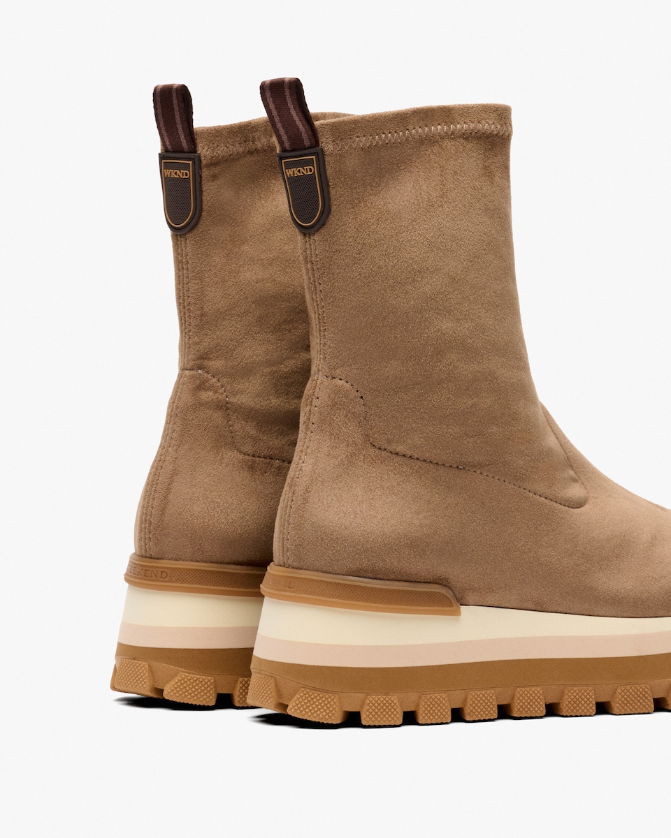 Botins Elásticos com Plataforma Taupe-3