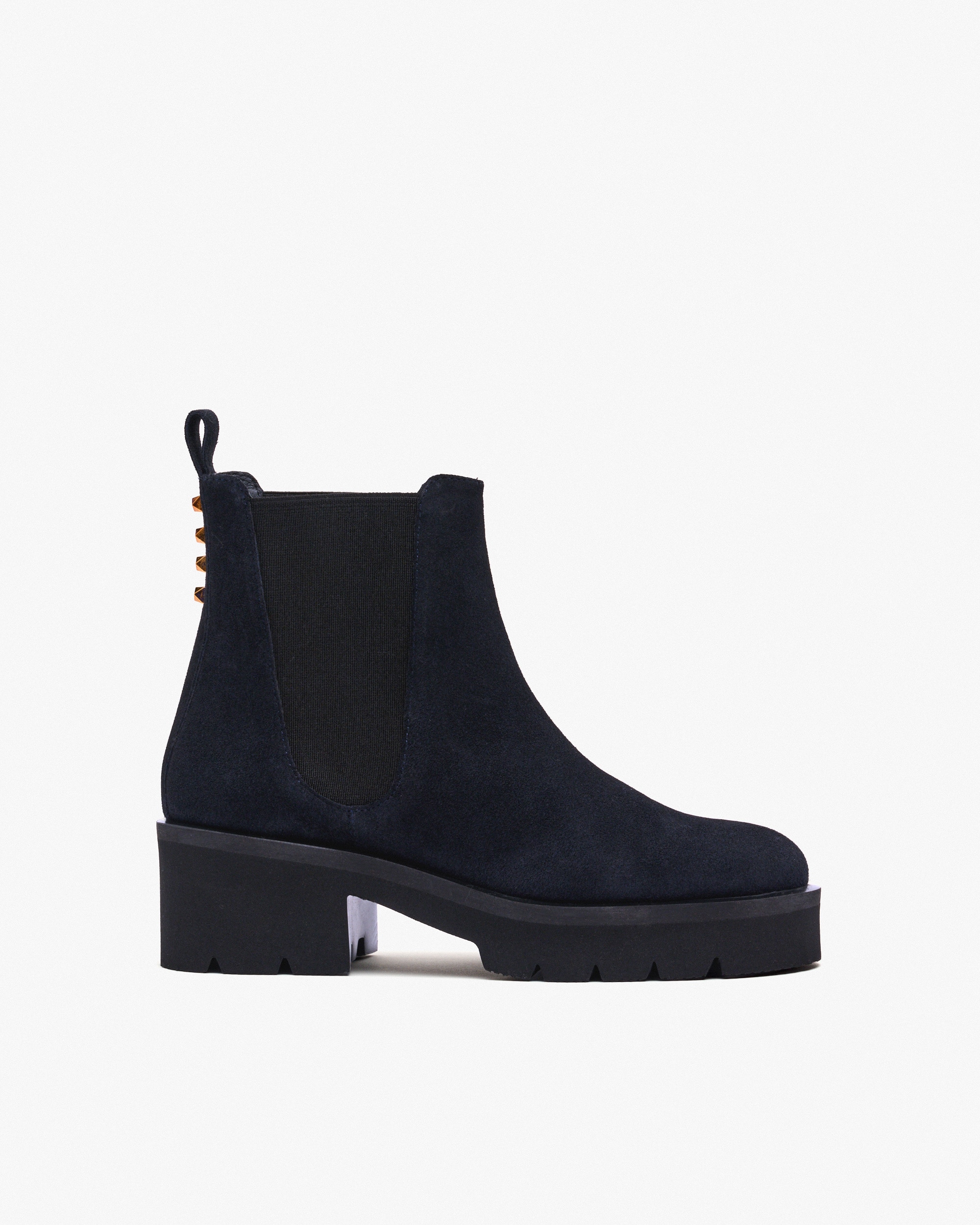 Botins com Salto e Tira Lateral Elástica Preto-1