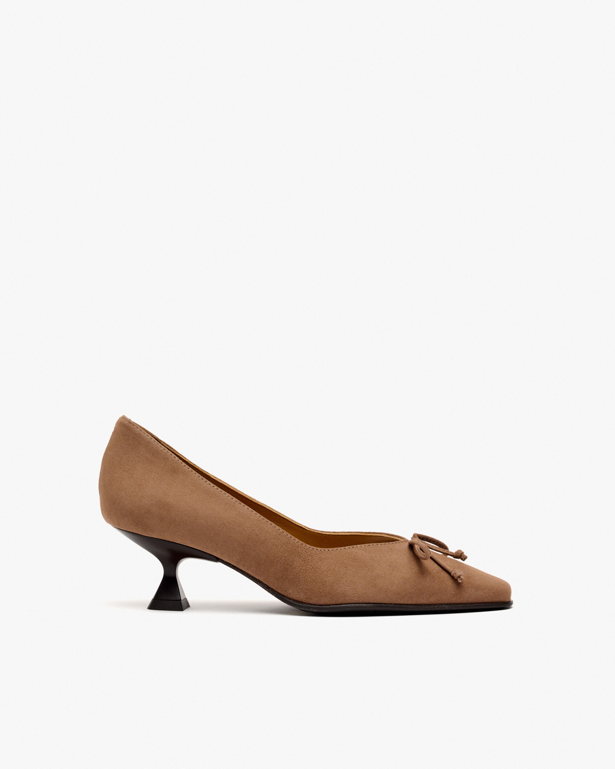 Sapatos de Salto com Laço Castanho-1