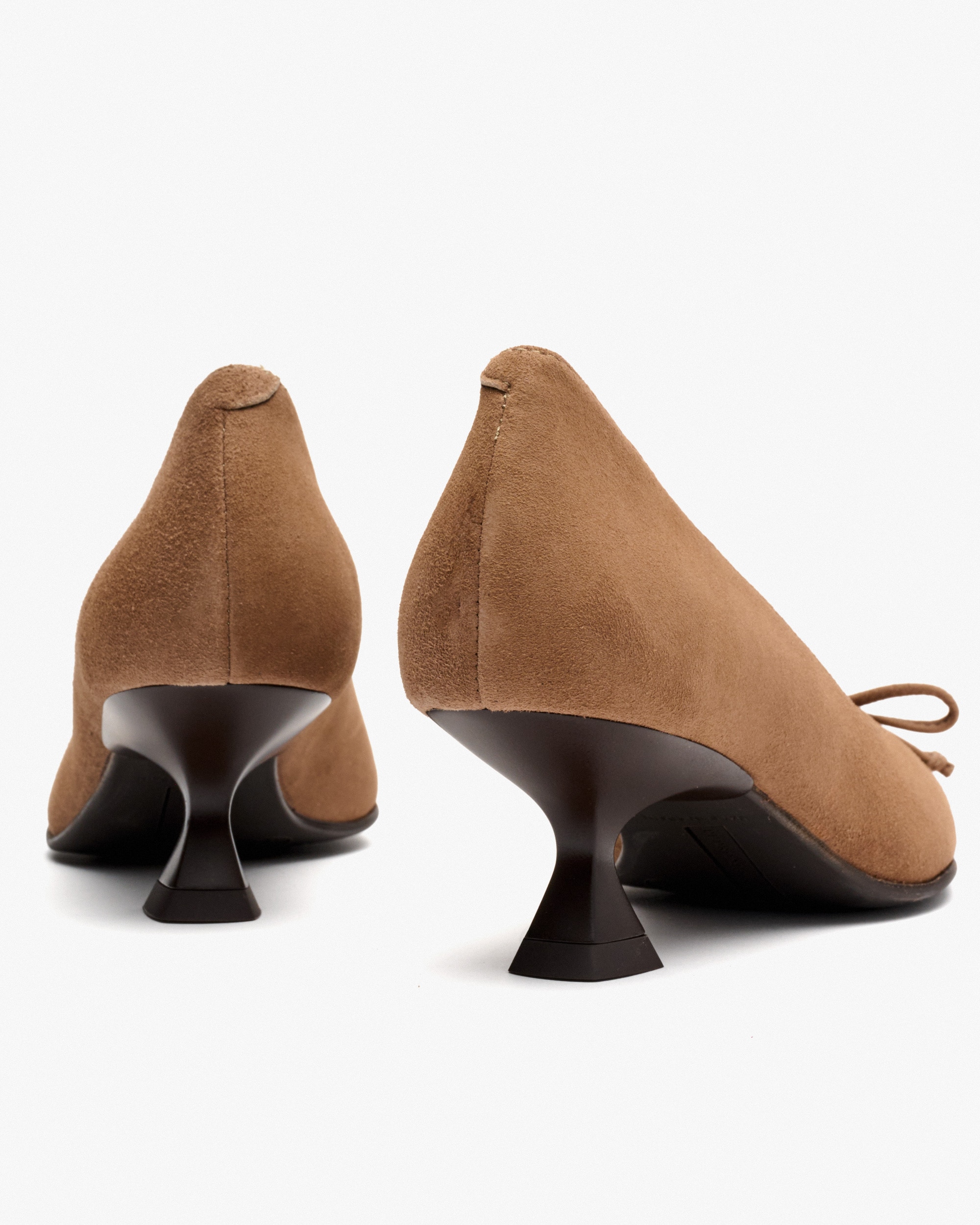 Sapatos de Salto com Laço Castanho-3