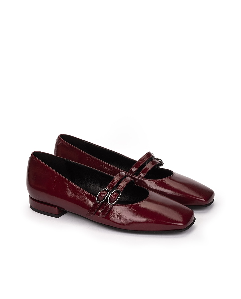 Sabrinas com Fivela Dupla Bordeaux-2