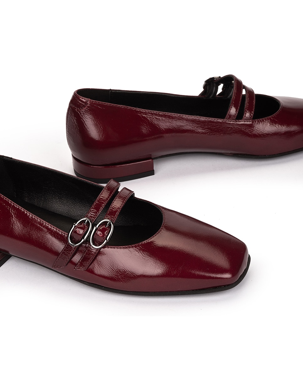 Sabrinas com Fivela Dupla Bordeaux-4