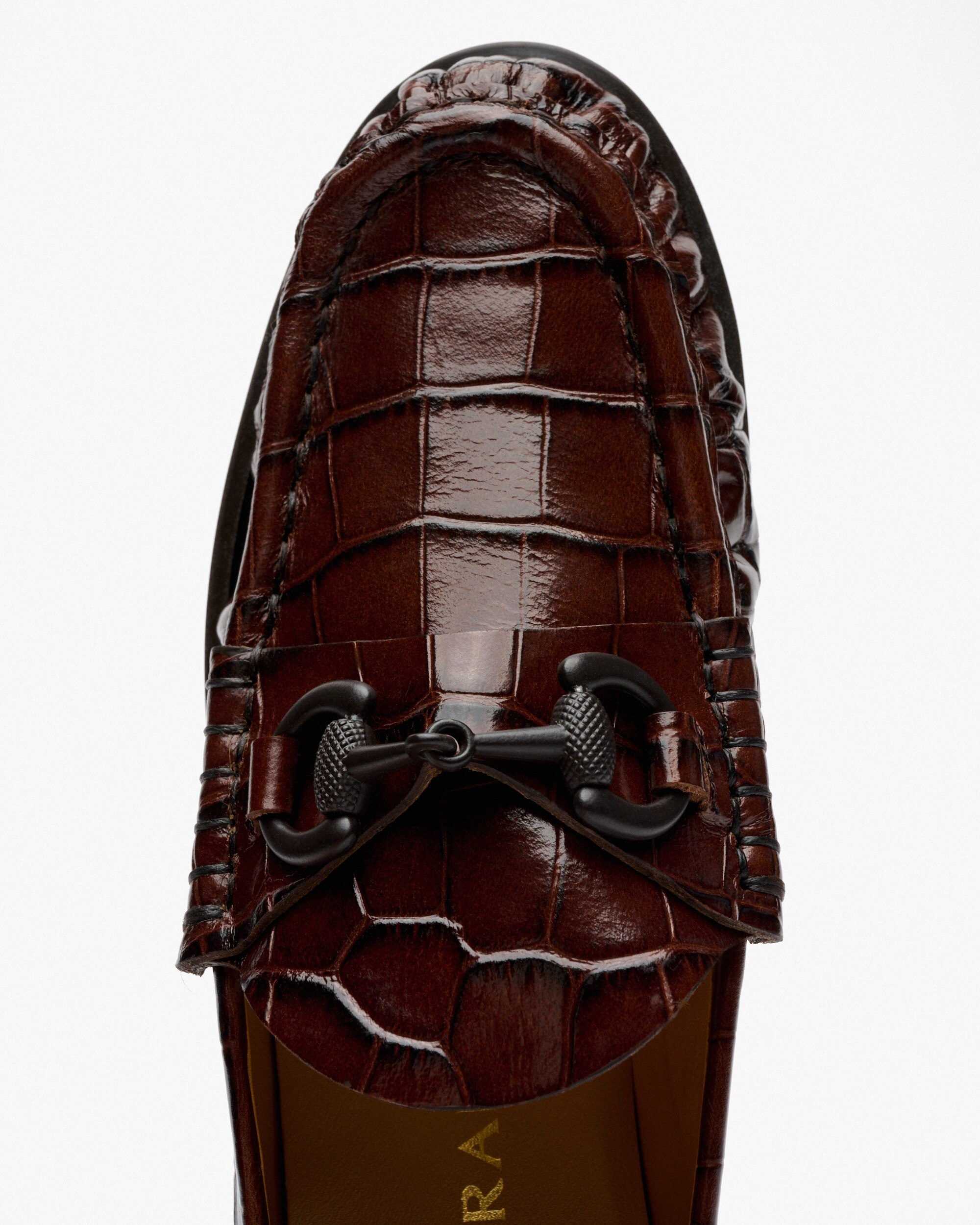 Mocassins Rasos com Adorno de Fivela Castanho-escuro-3