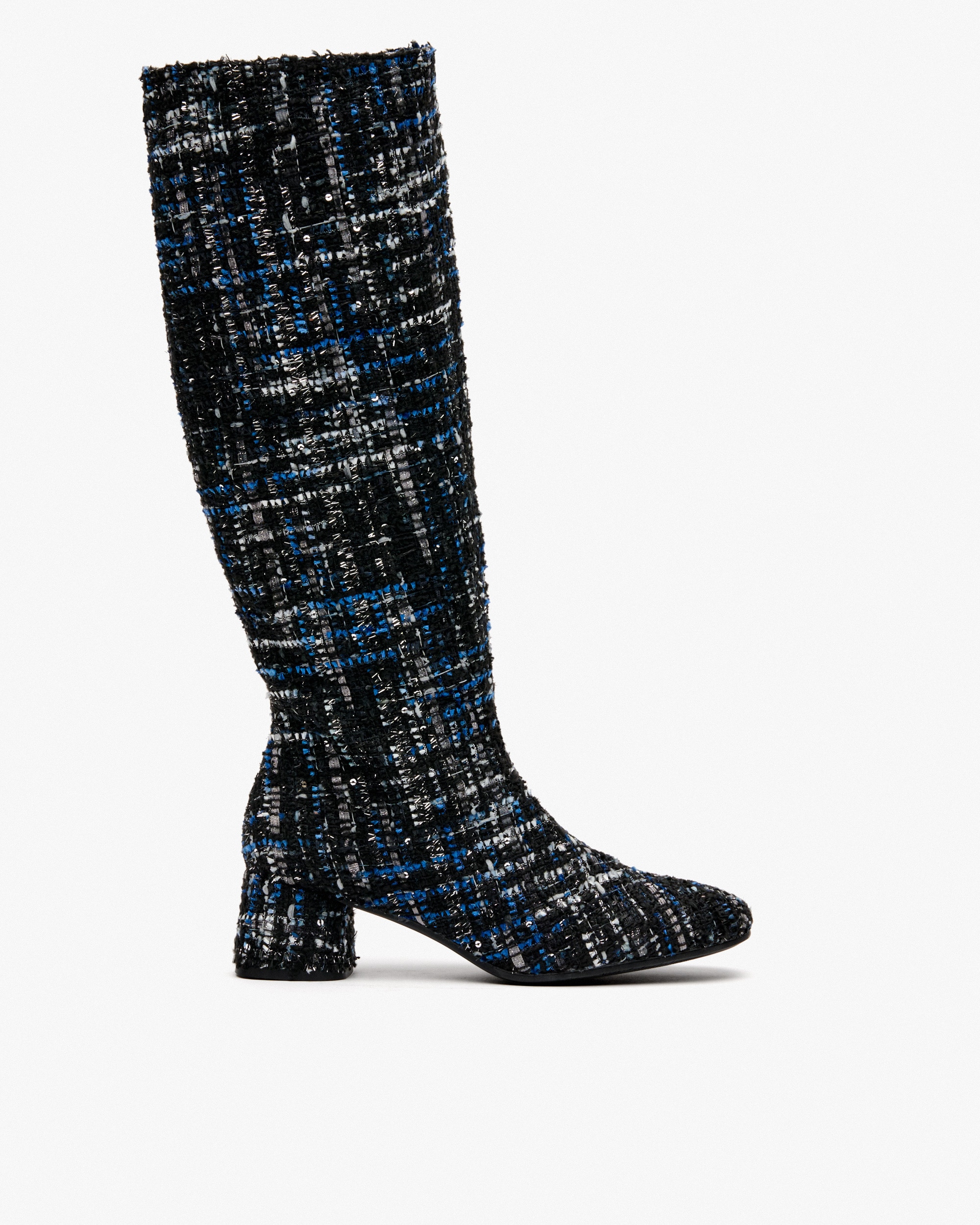Imagem 0 de Botas com Salto de Tecido Efeito Tweed