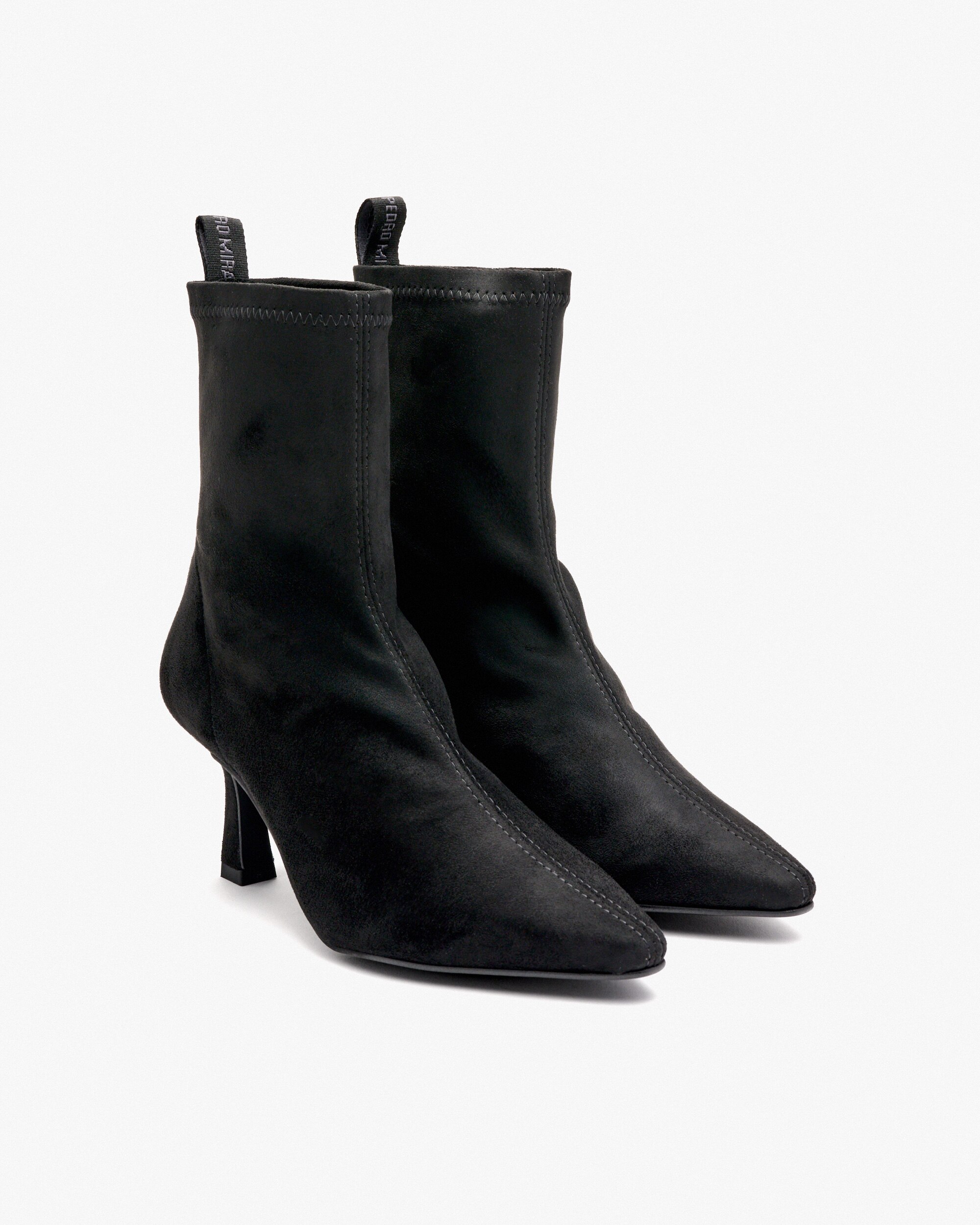 Botins de Tecido Elástico Preto-2