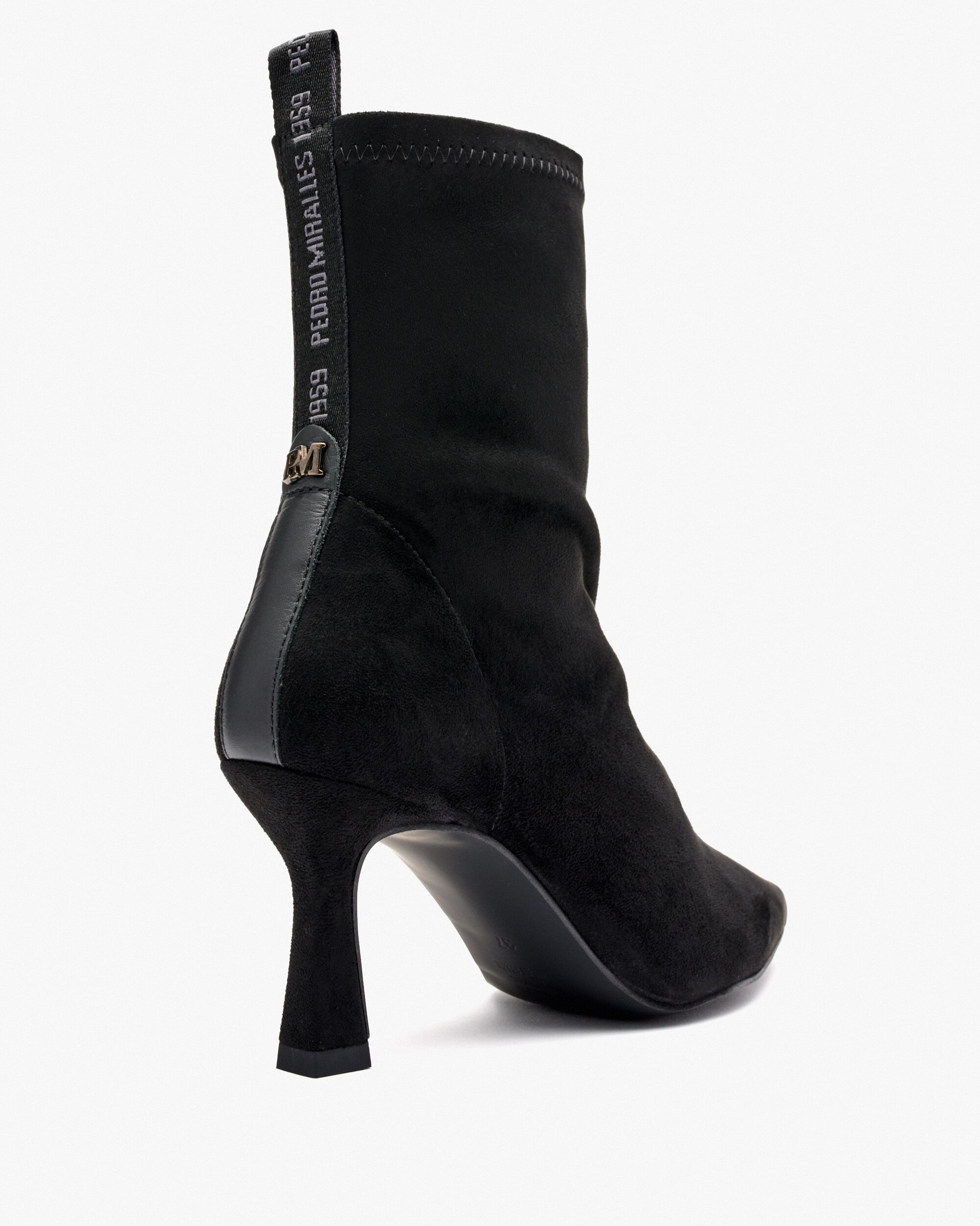 Botins de Tecido Elástico Preto-3