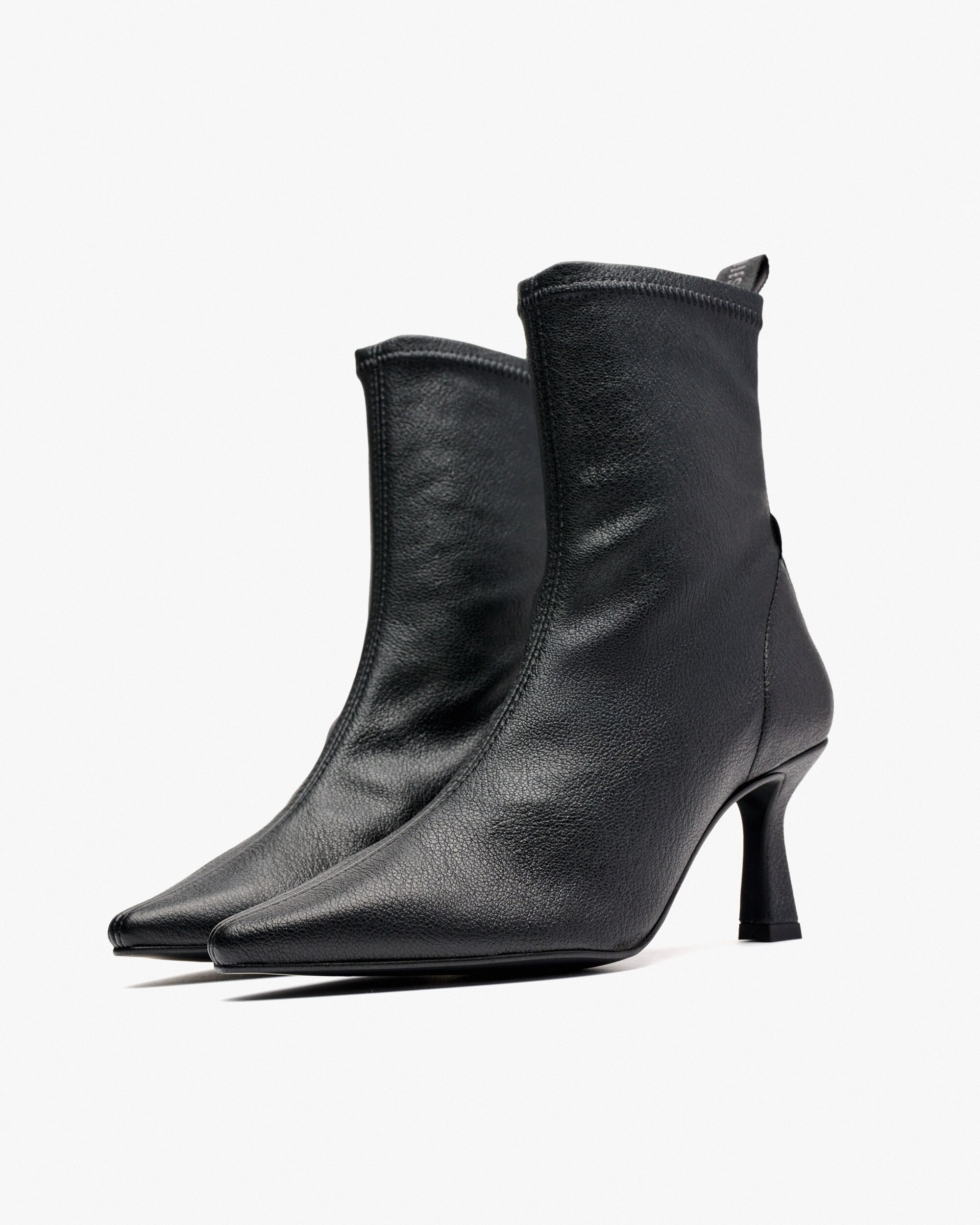 Botins de Tecido Elástico Preto-2