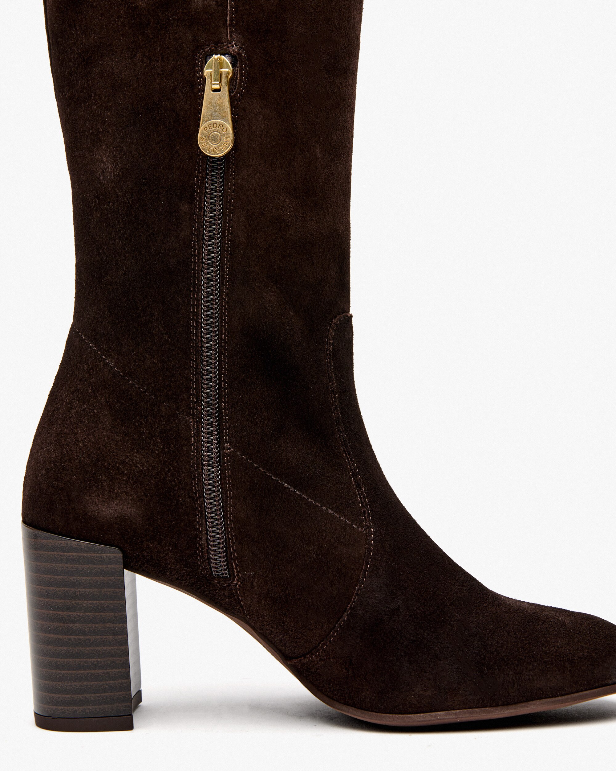 Botas de Camurça com Salto Castanho-chocolate-3
