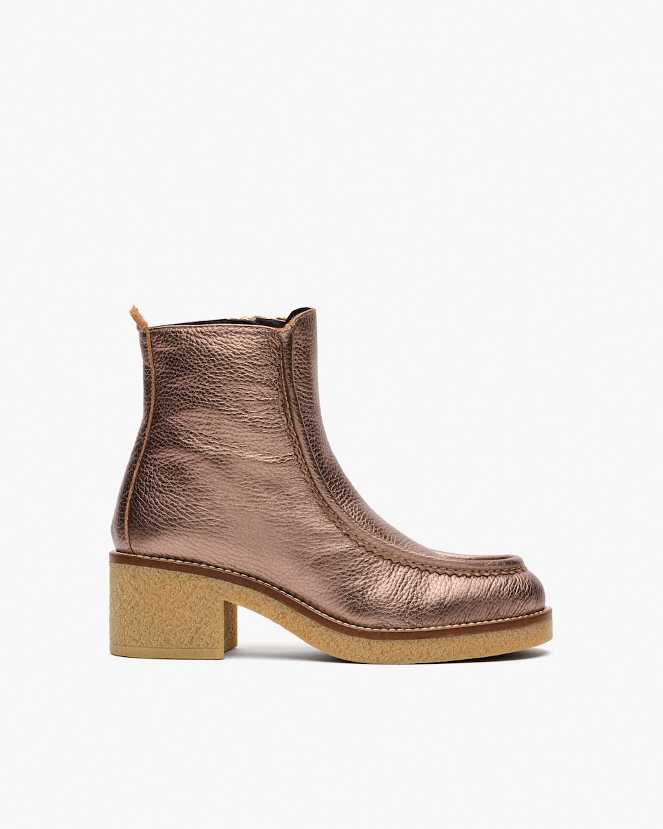 Botins de Salto com Fecho Zip Rosa-1