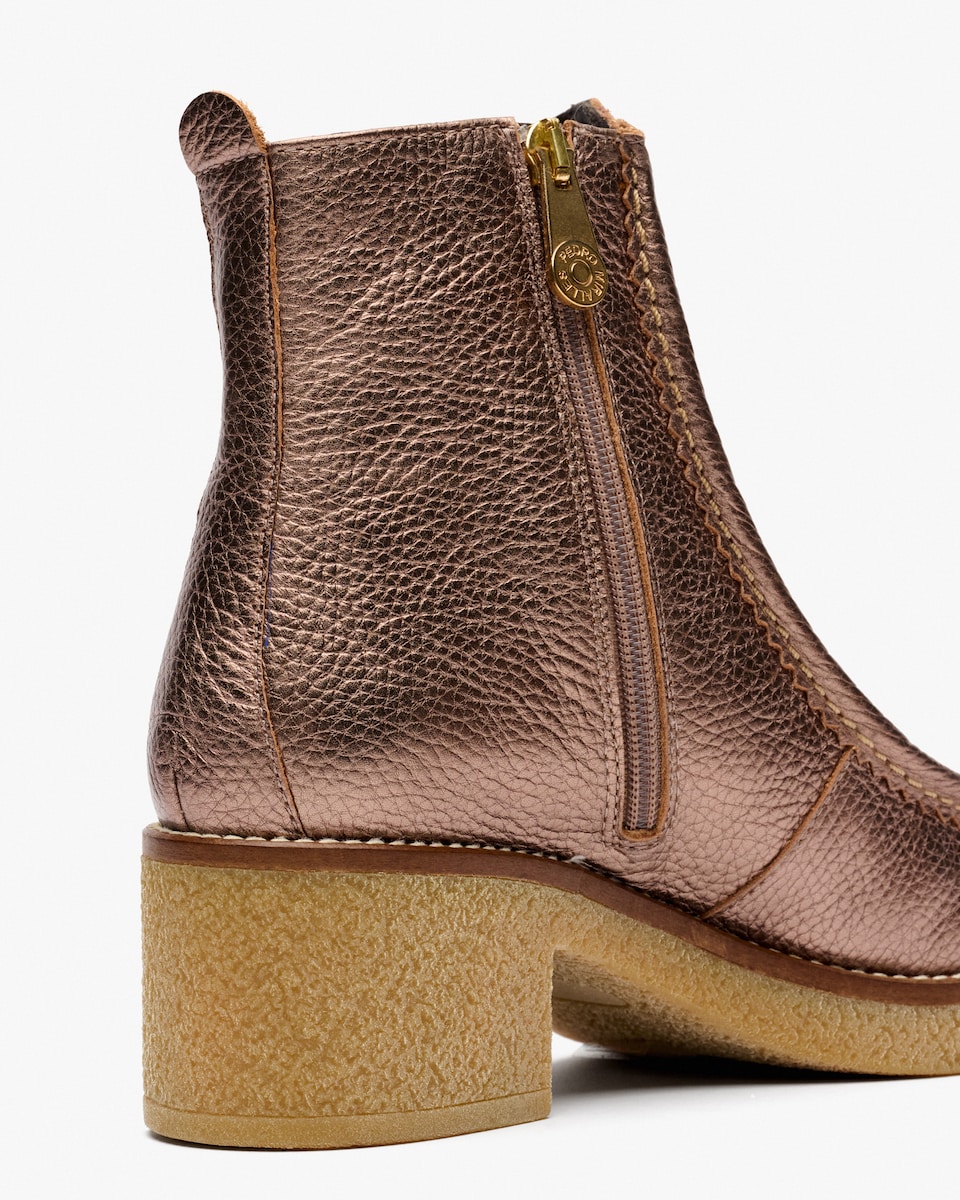 Botins de Salto com Fecho Zip Rosa-3