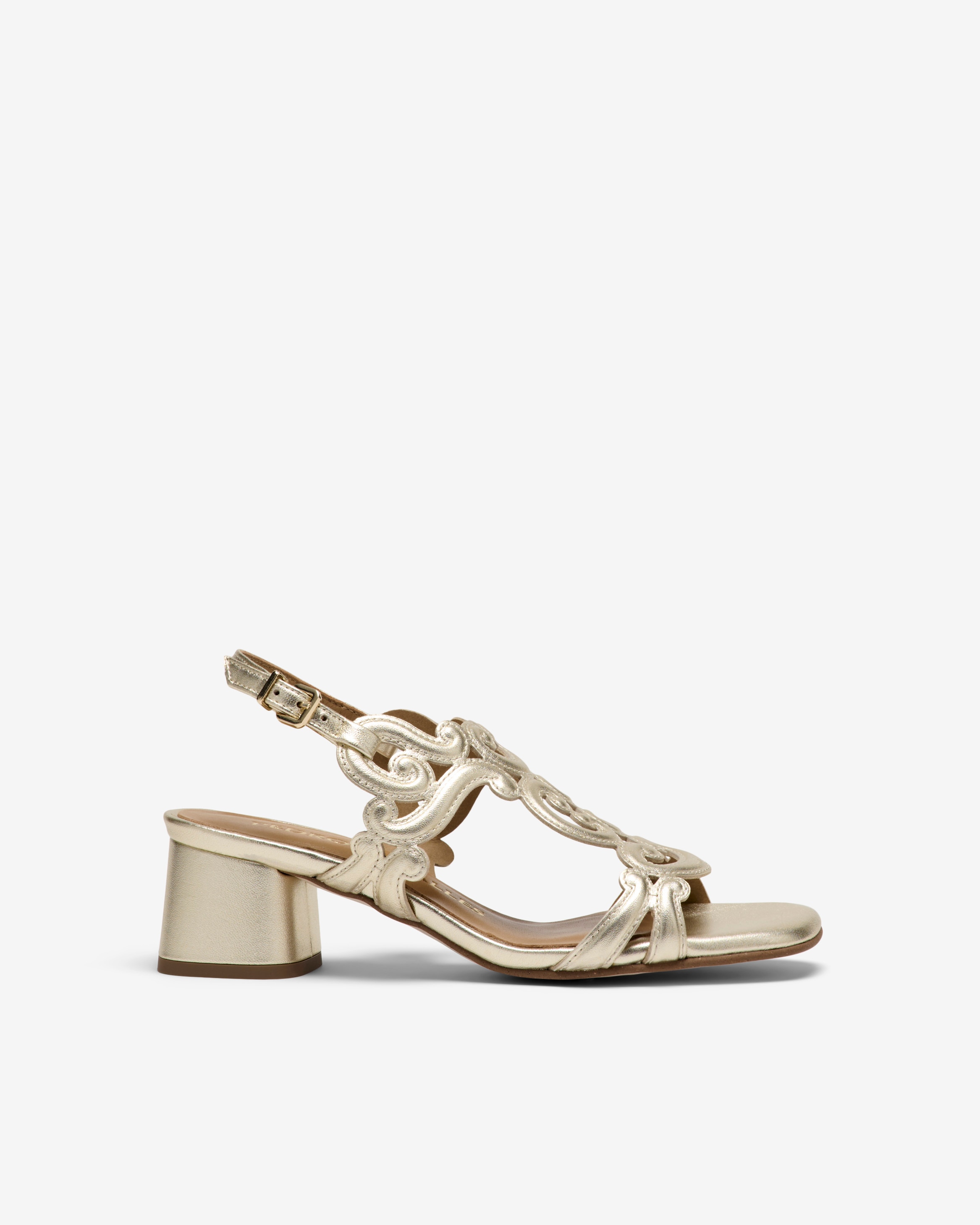 Imagem 0 de Sandálias de Salto com Silhueta de Tiras Decorativas