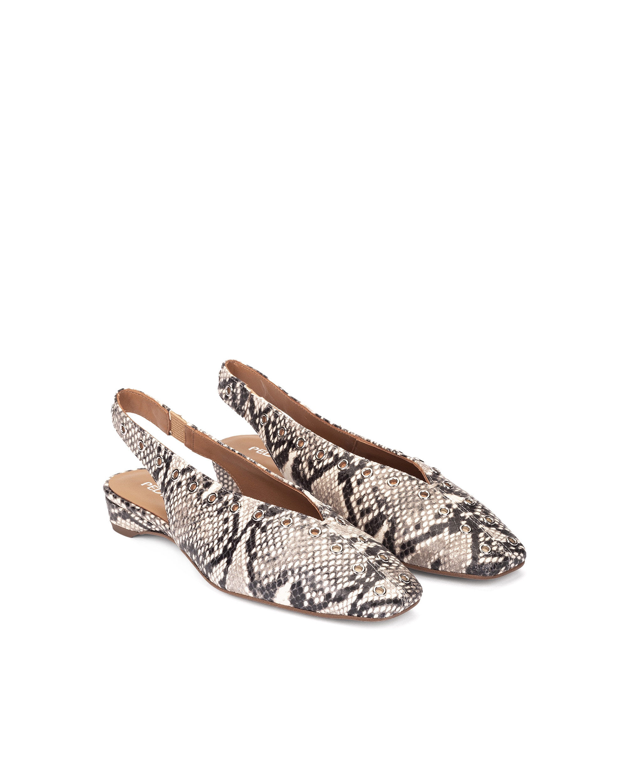 Sabrinas com Salto Descalcanadas com Tachas Branco-2