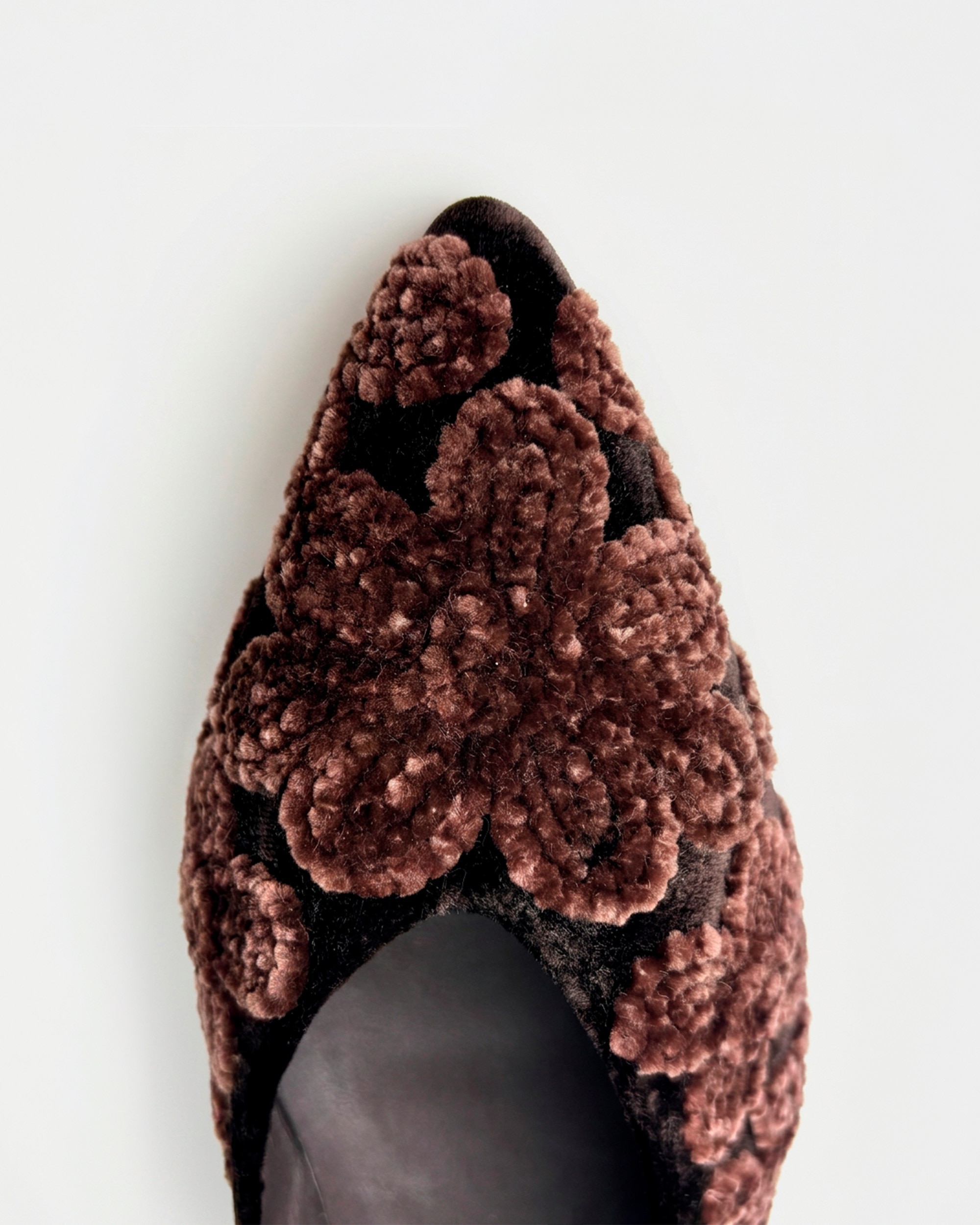 Sabrinas Rasas com Motivo Floral Castanho-chocolate-3