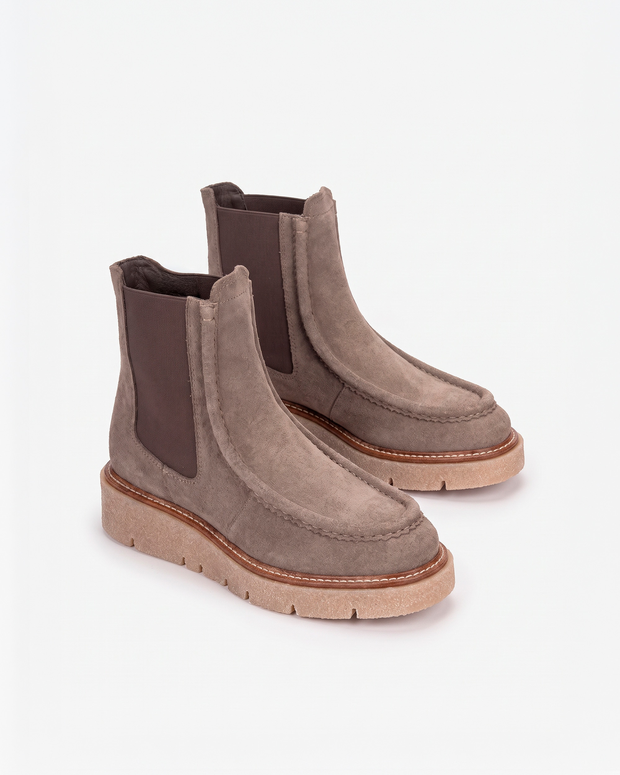 Botins Básicos com Elástico Lateral e Costuras Cinzento-2