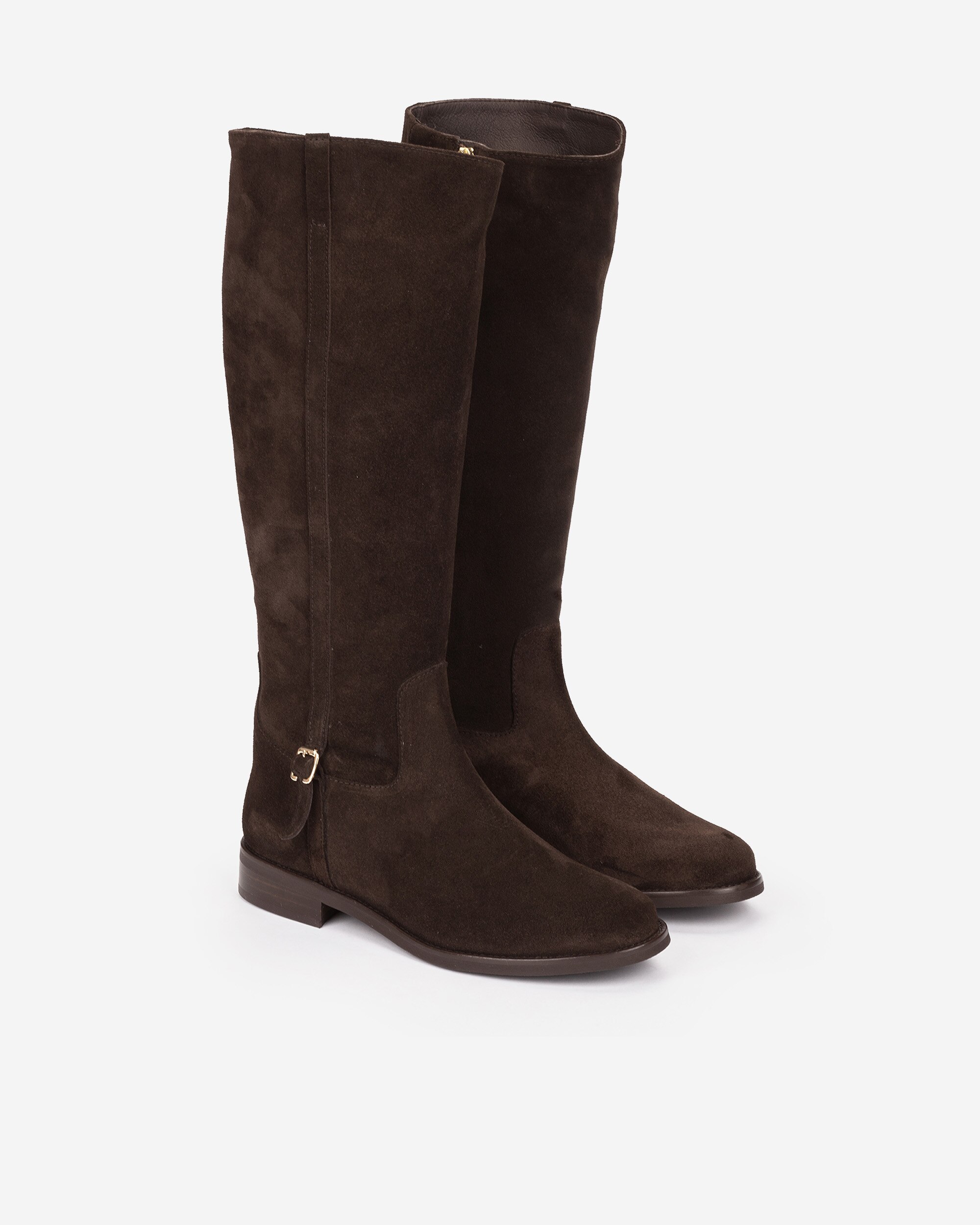 Botas Básicas com Fivela Castanho-chocolate-2
