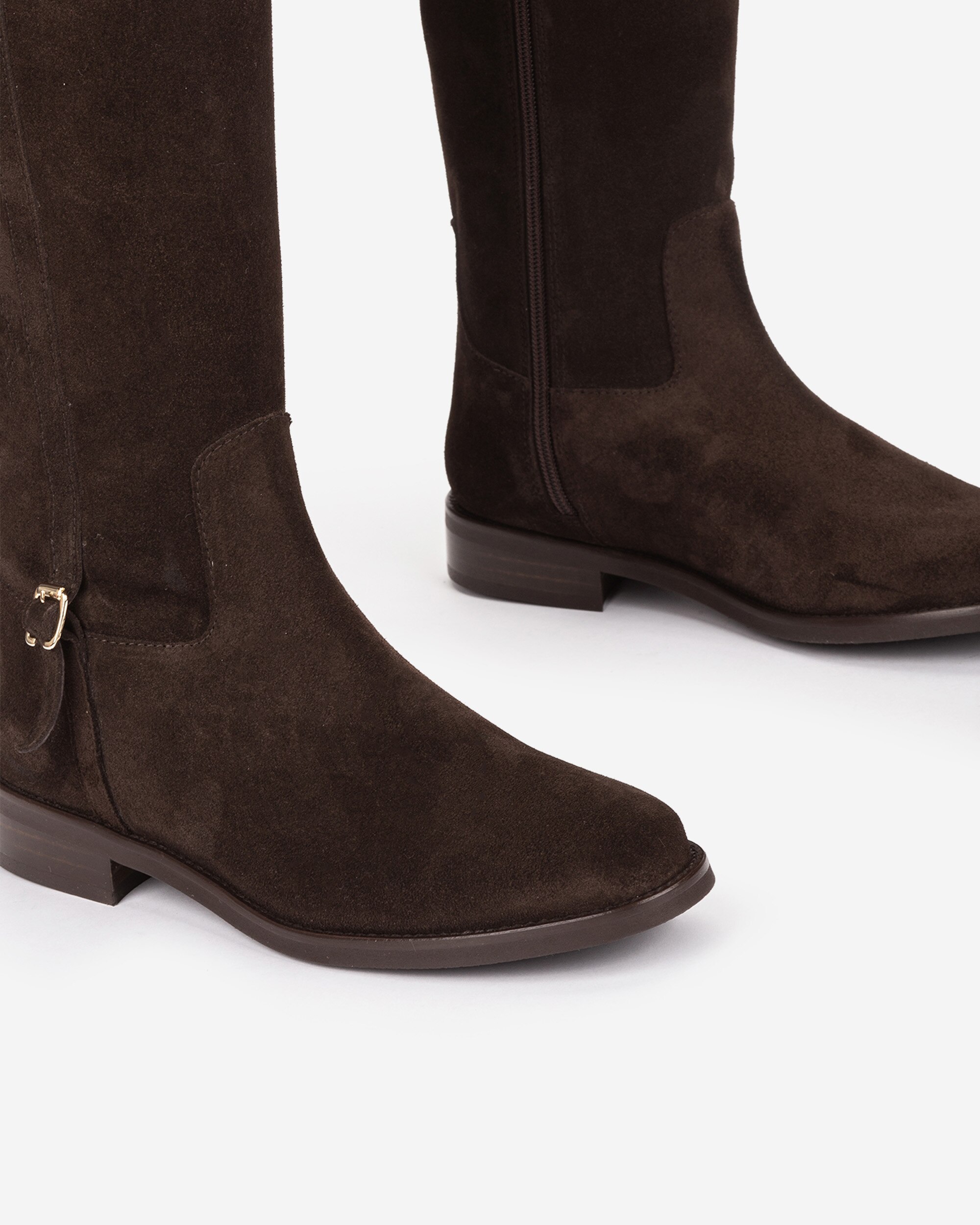 Botas Básicas com Fivela Castanho-chocolate-3