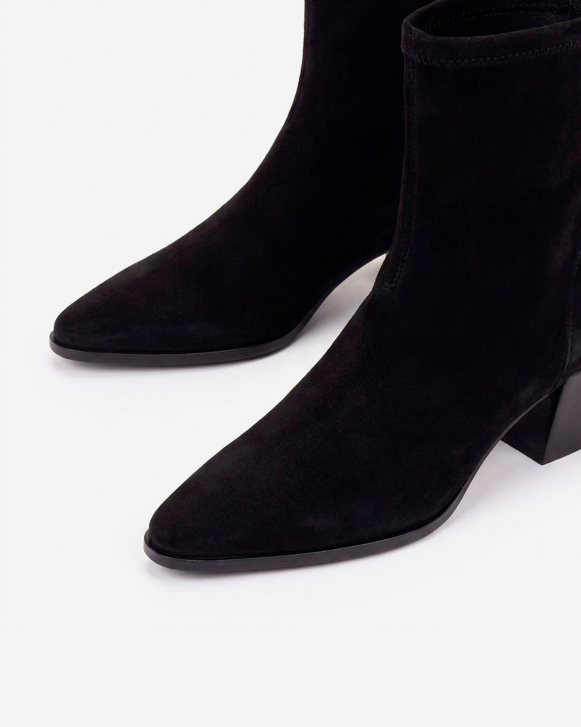 Botins Elásticos Estilo Cowboy Preto-2