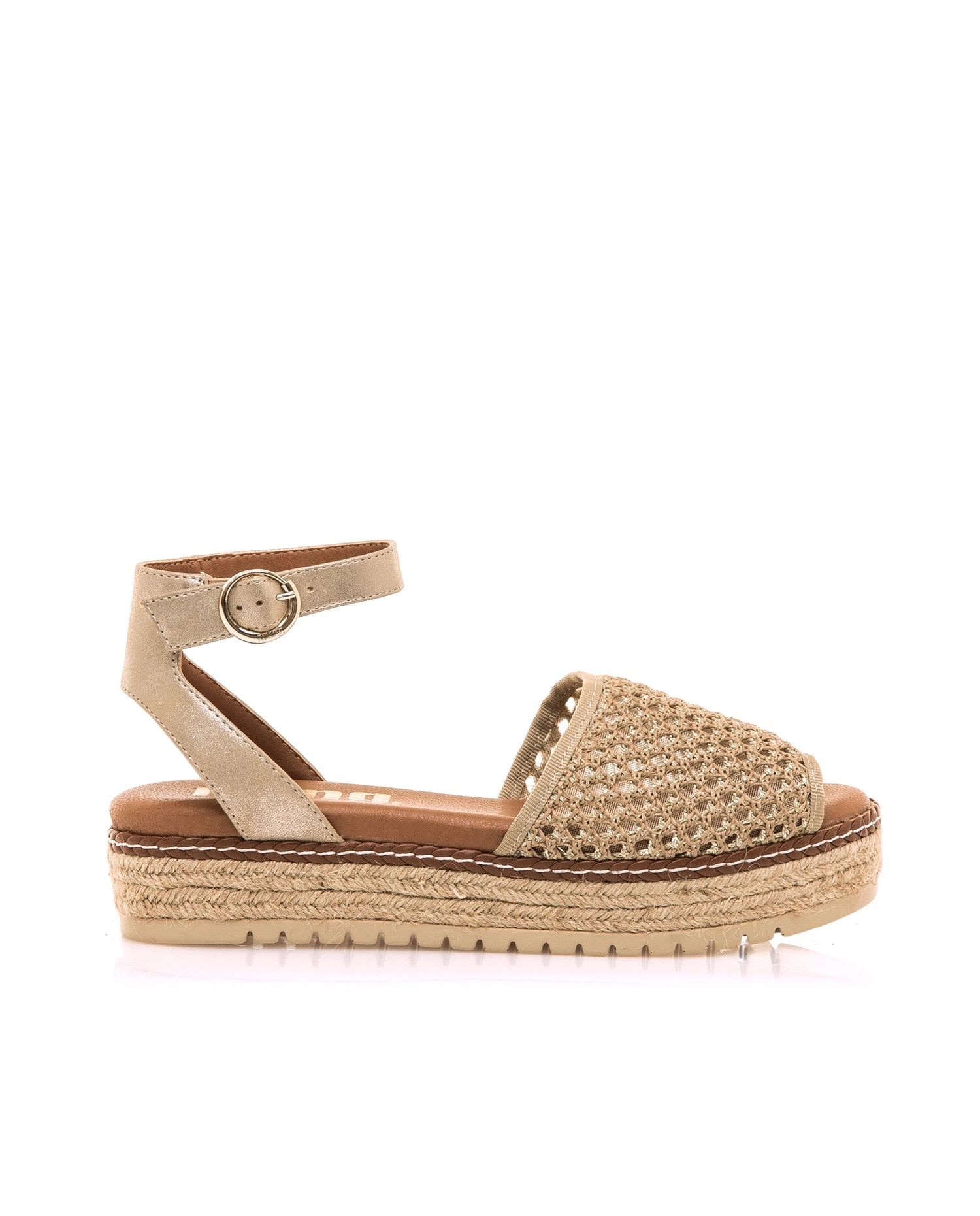 Sandálias Rasas com Piso Grosso Bege-1