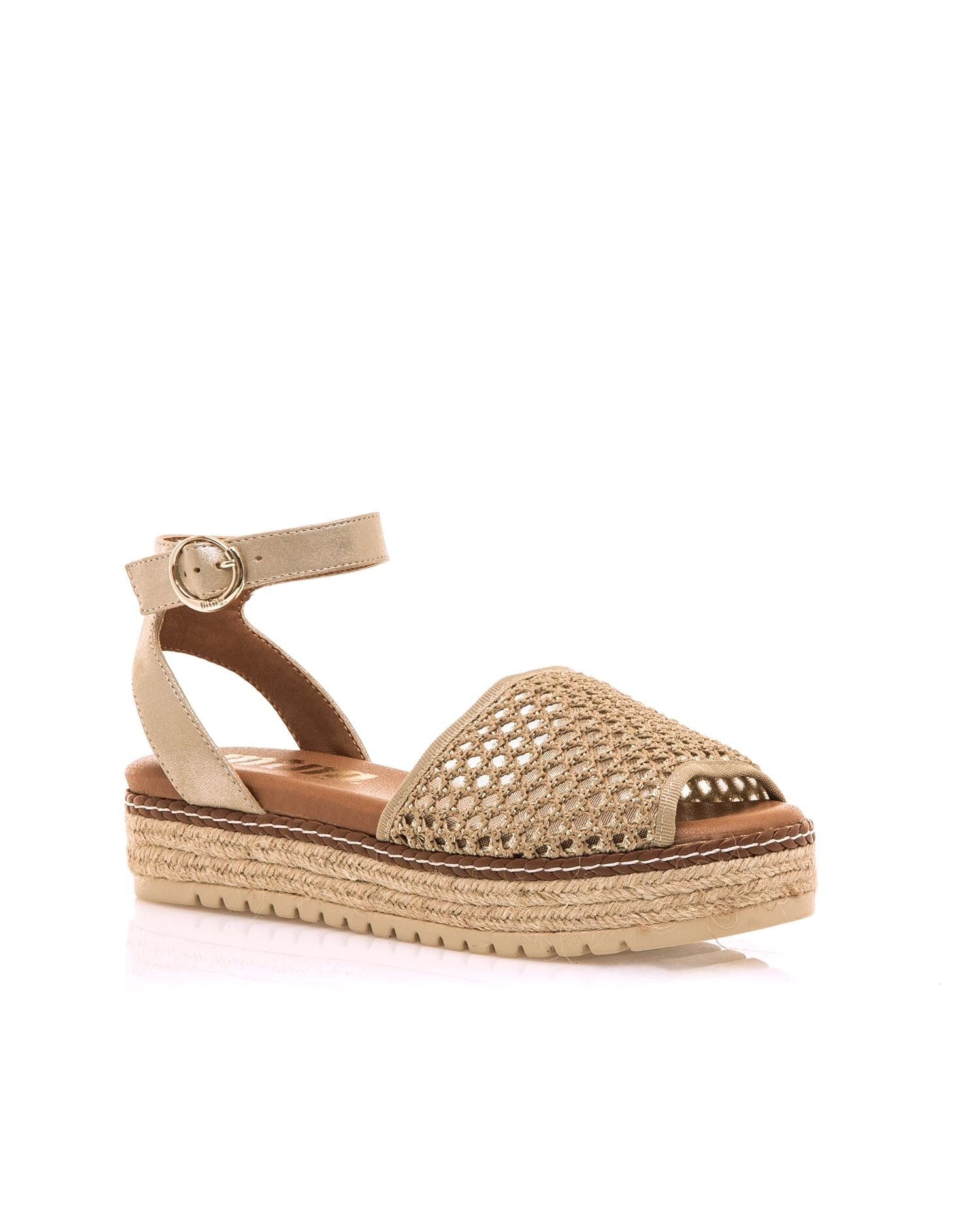 Sandálias Rasas com Piso Grosso Bege-2