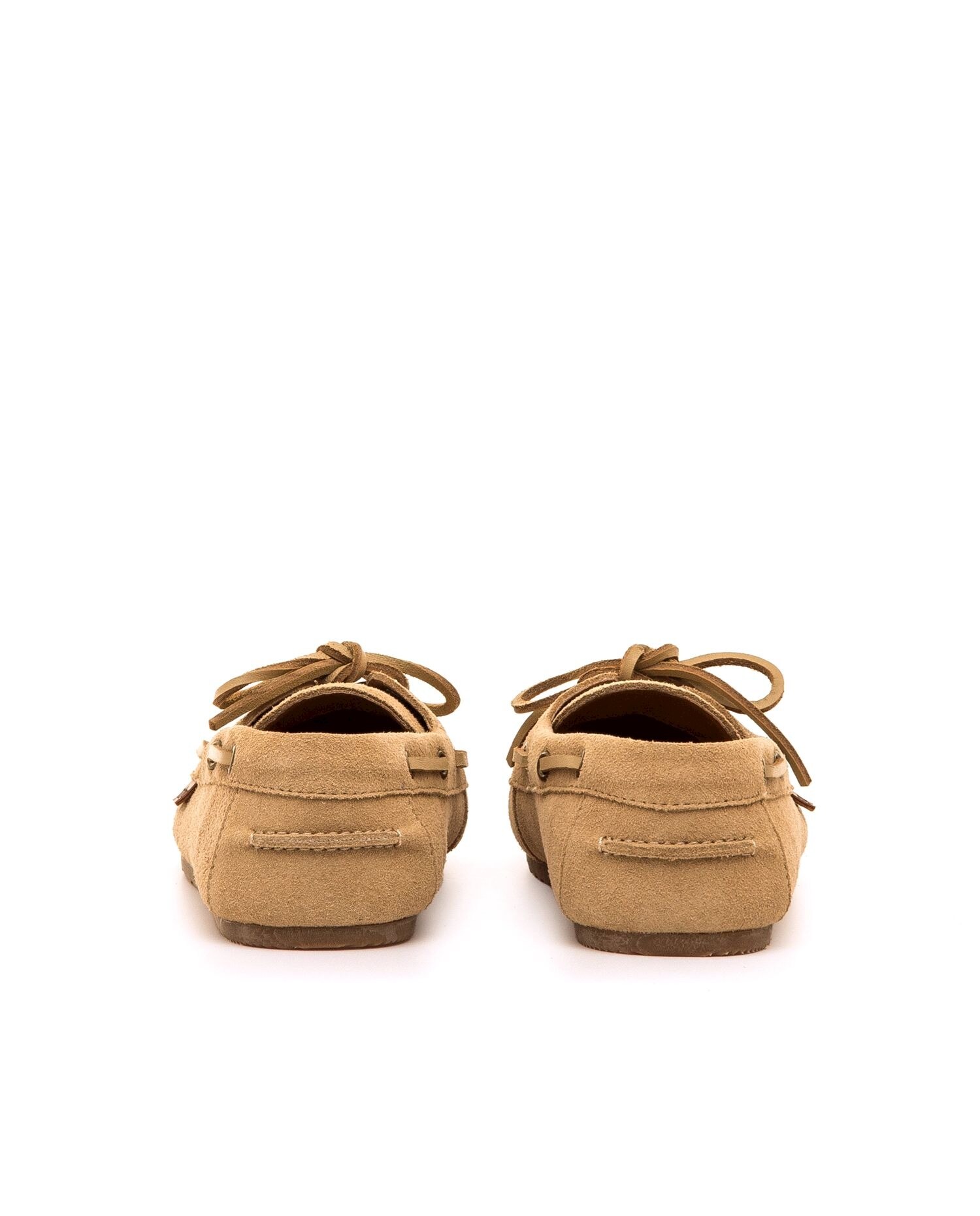 Sapatos de Cordões em Pele Estilo Náutico Natural-3