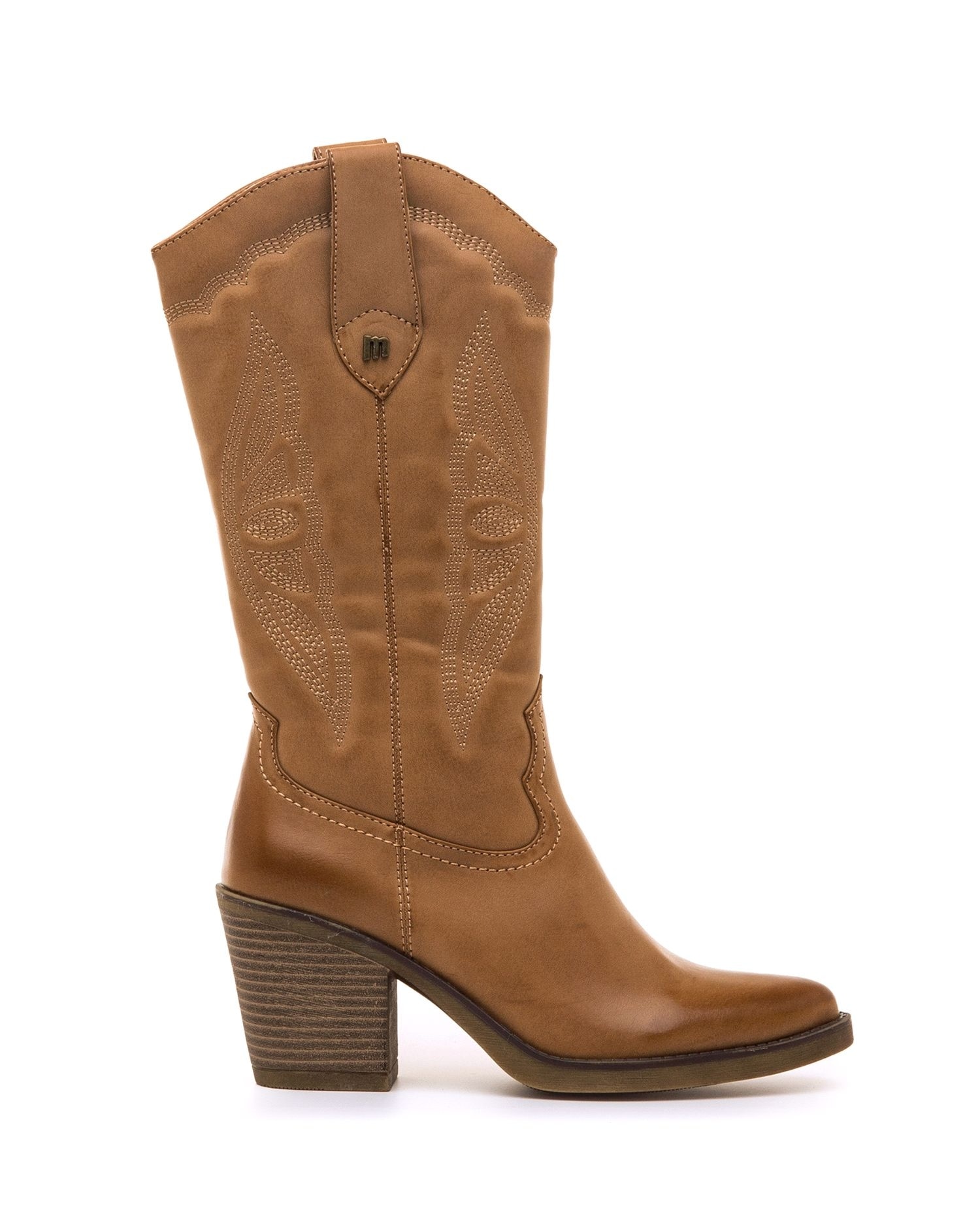 Botas Altas Estilo Cowboy Castanho-1