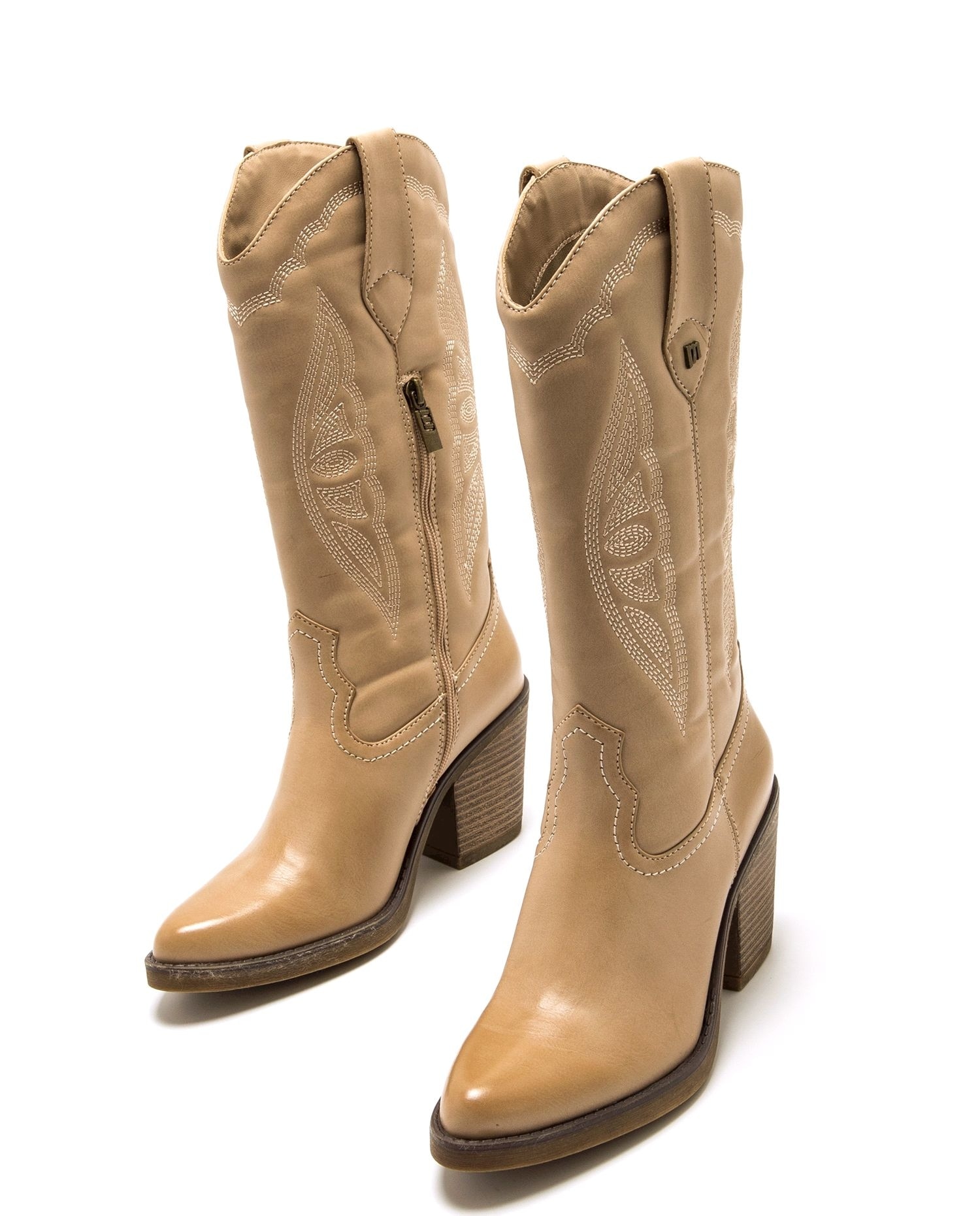 Botas Altas Estilo Cowboy Natural-2