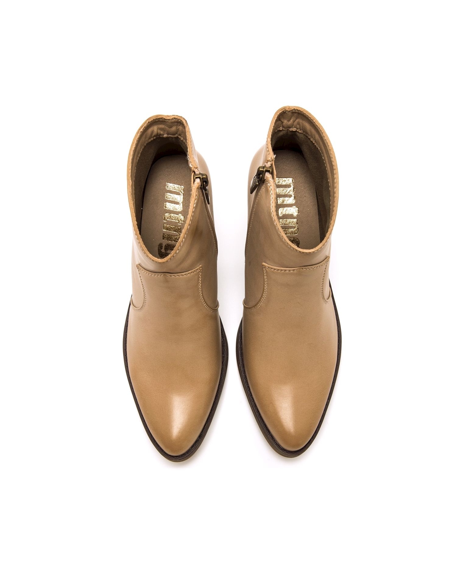 Botins de Estilo Cowboy e Salto Médio Couro-4
