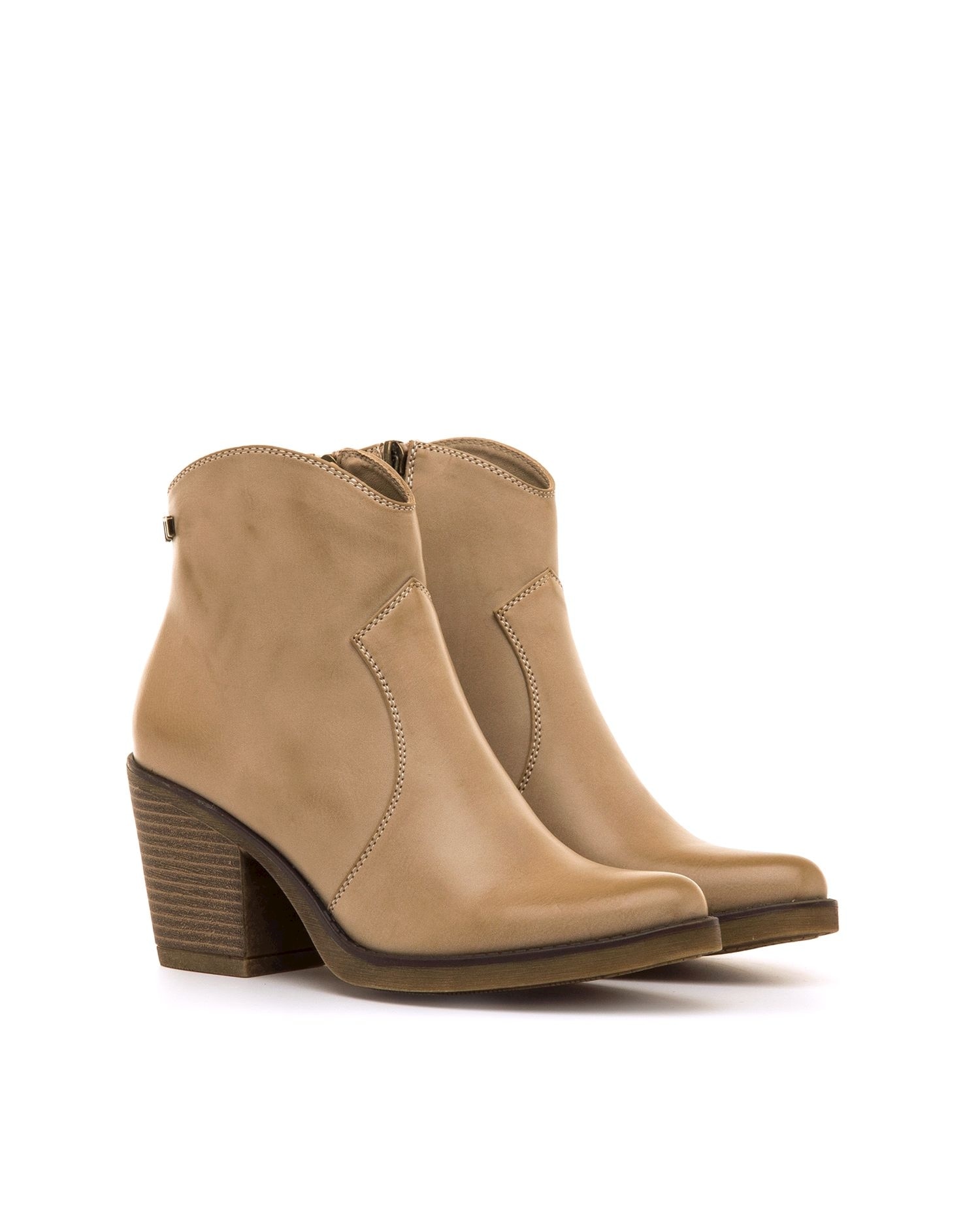 Botins de Estilo Cowboy e Salto Médio Couro-5