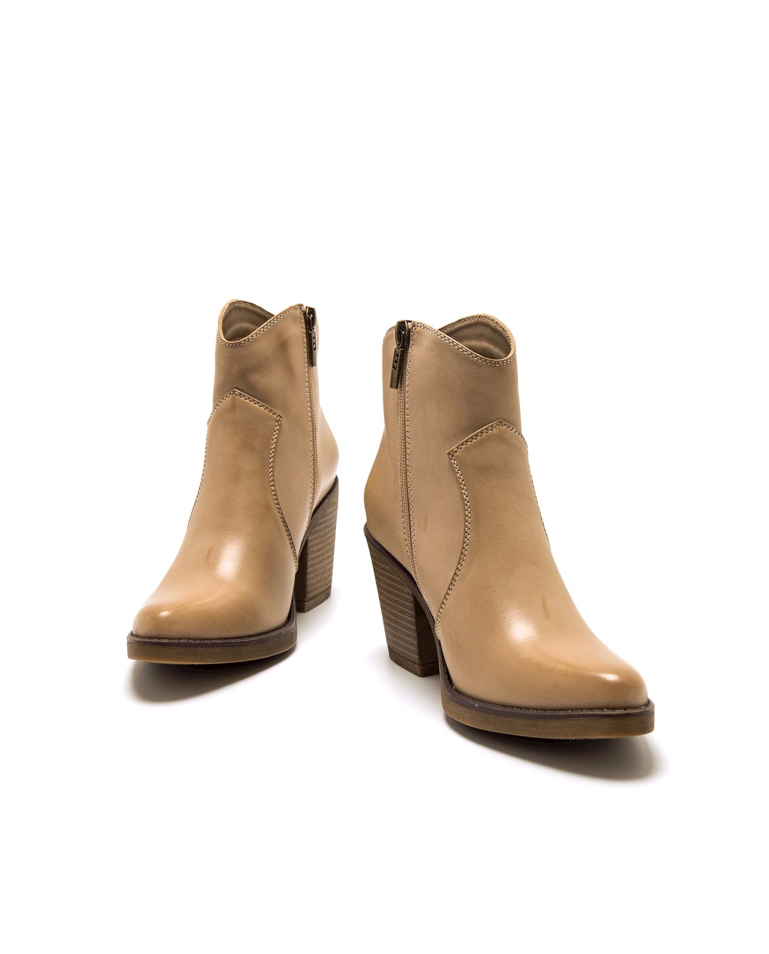 Botins de Estilo Cowboy e Salto Médio Couro-6