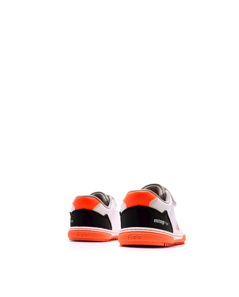 Sapatilhas Desportivas Infantil Estilo Futebol com Piso Respeitoso Branco / Laranja-3
