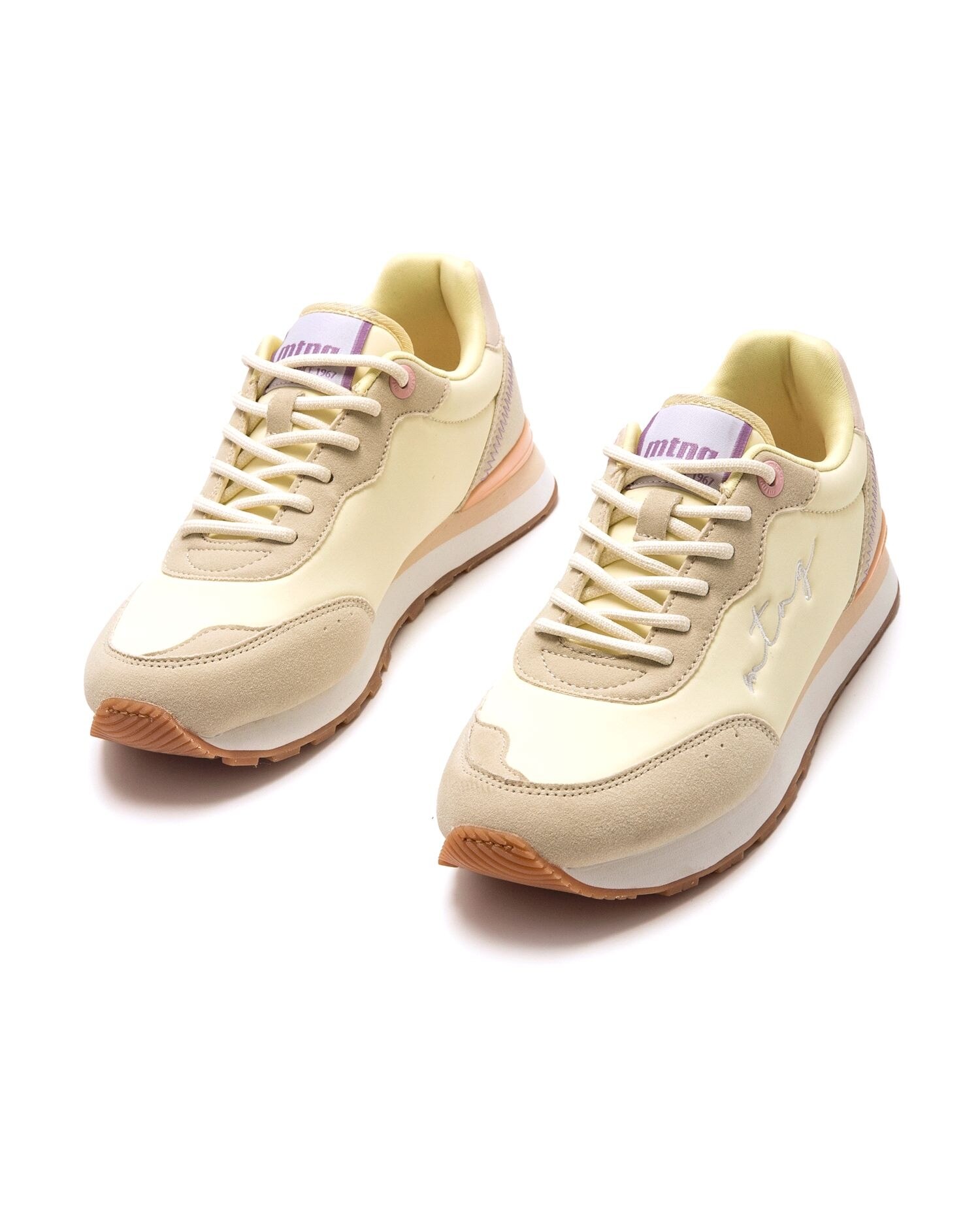 Sapatilhas Desportivas Tipo Running Baixas com Atacadores Amarelo-2