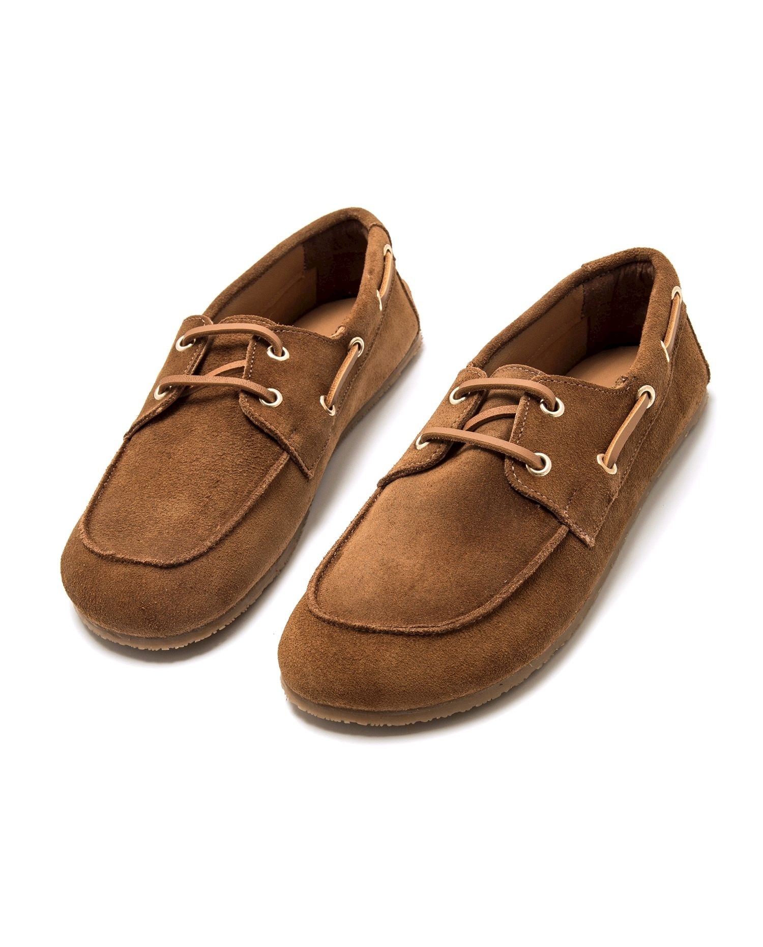 Sapatos Rasos Barefoot em Pele de Camurça Castanho-6