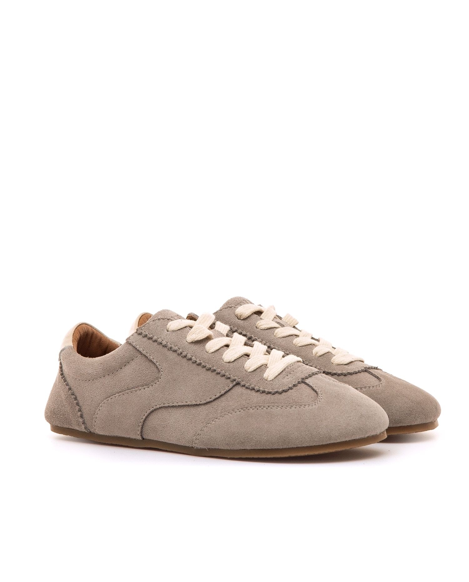 Sapatilhas Confort em Croute com Sola Barefoot Cinzento-4