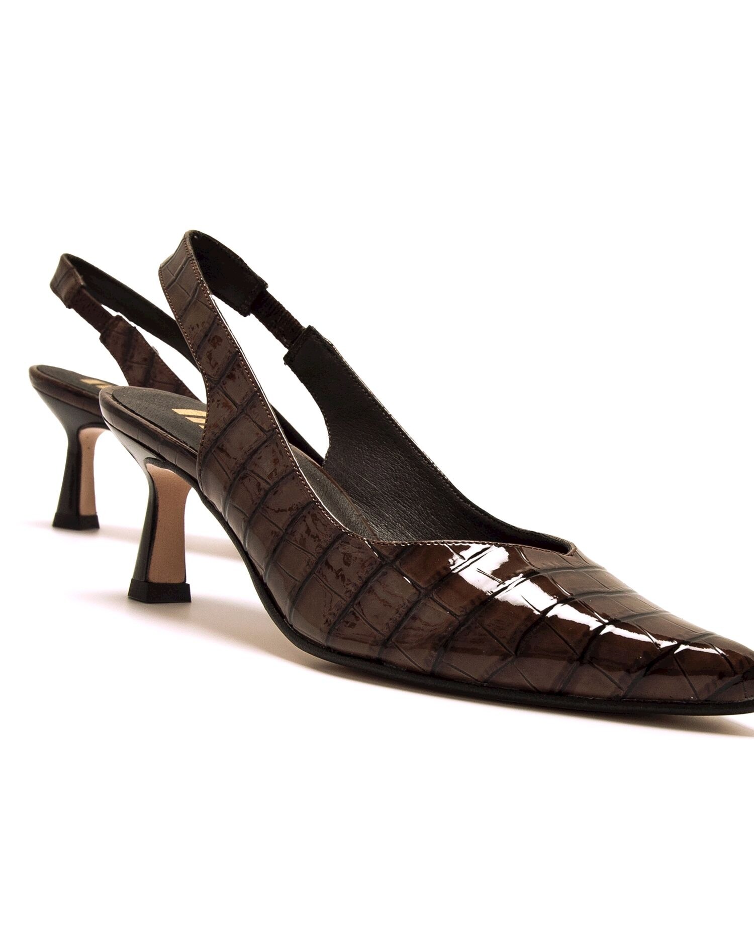 Sapatos de Salto de Estilo com Calcanhar Aberto Castanho-chocolate-4