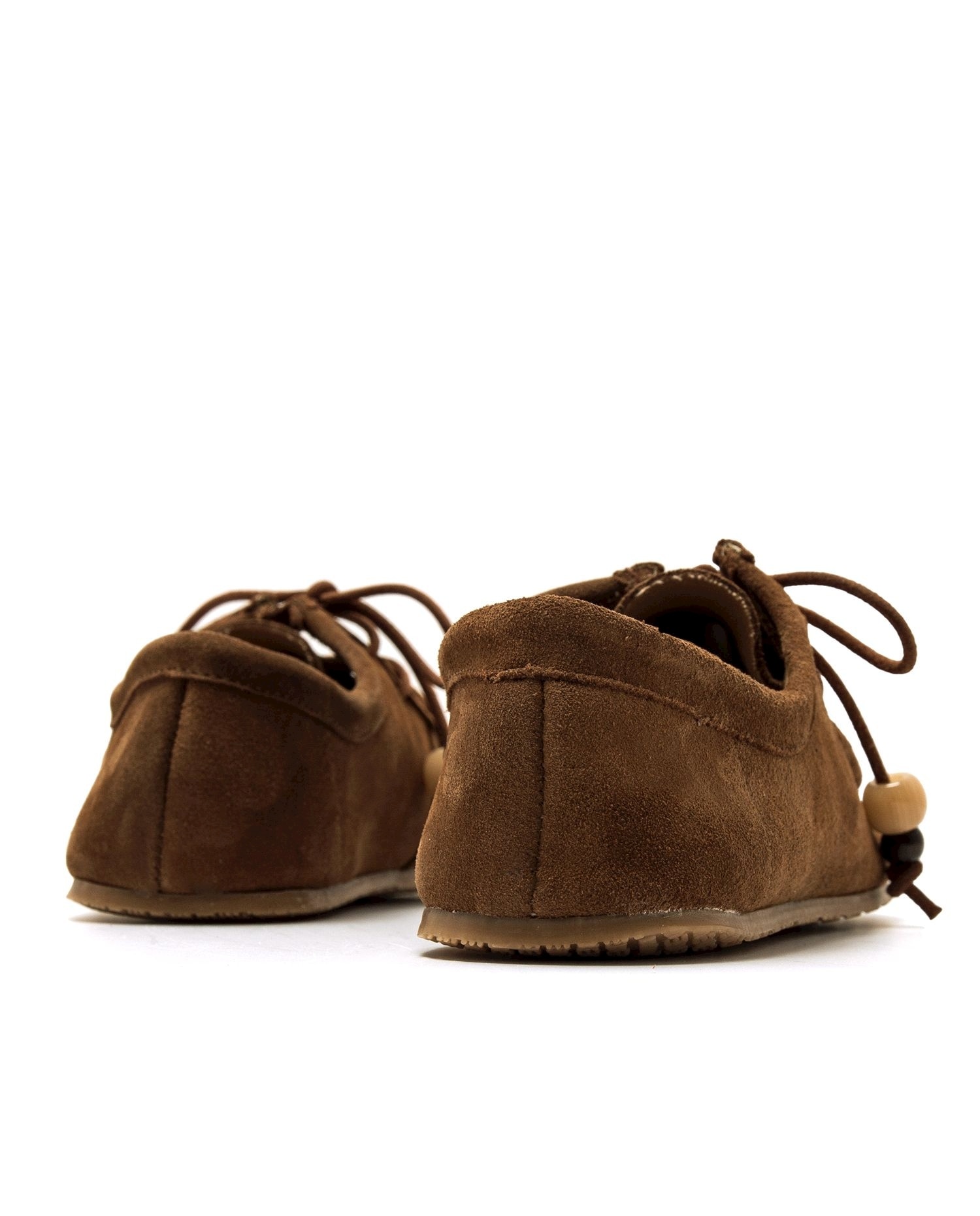 Sapatos Rasos em Pele com Piso Respeitoso Castanho-5