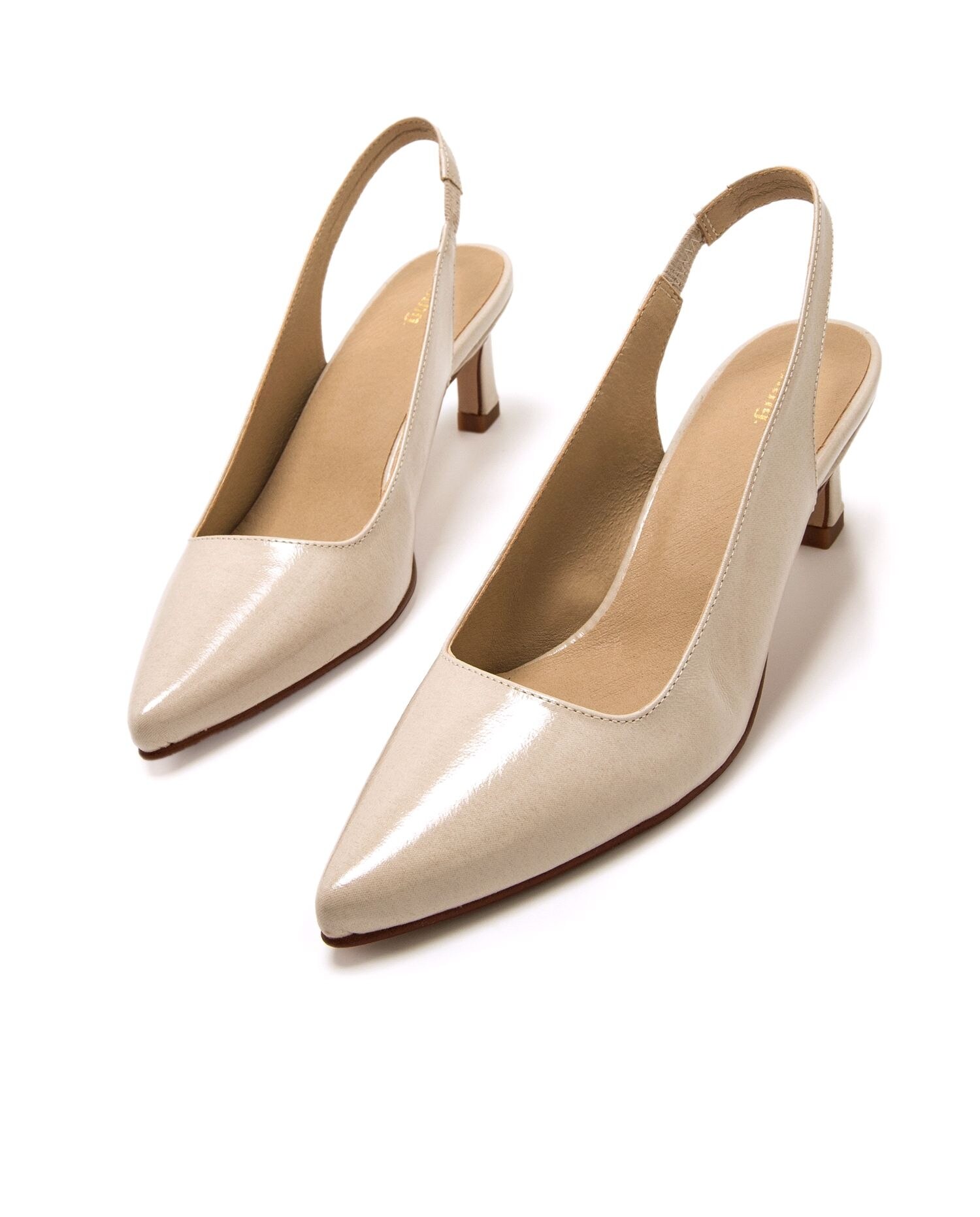 Sapatos de Salto com o Calcanhar Aberto Cru-4