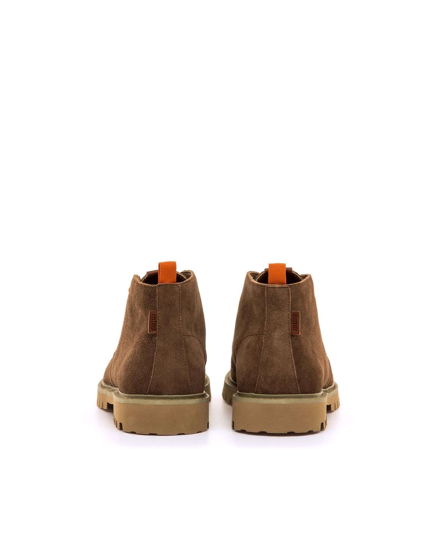 Botins Baixos em Pele de Camurça Castanho-3