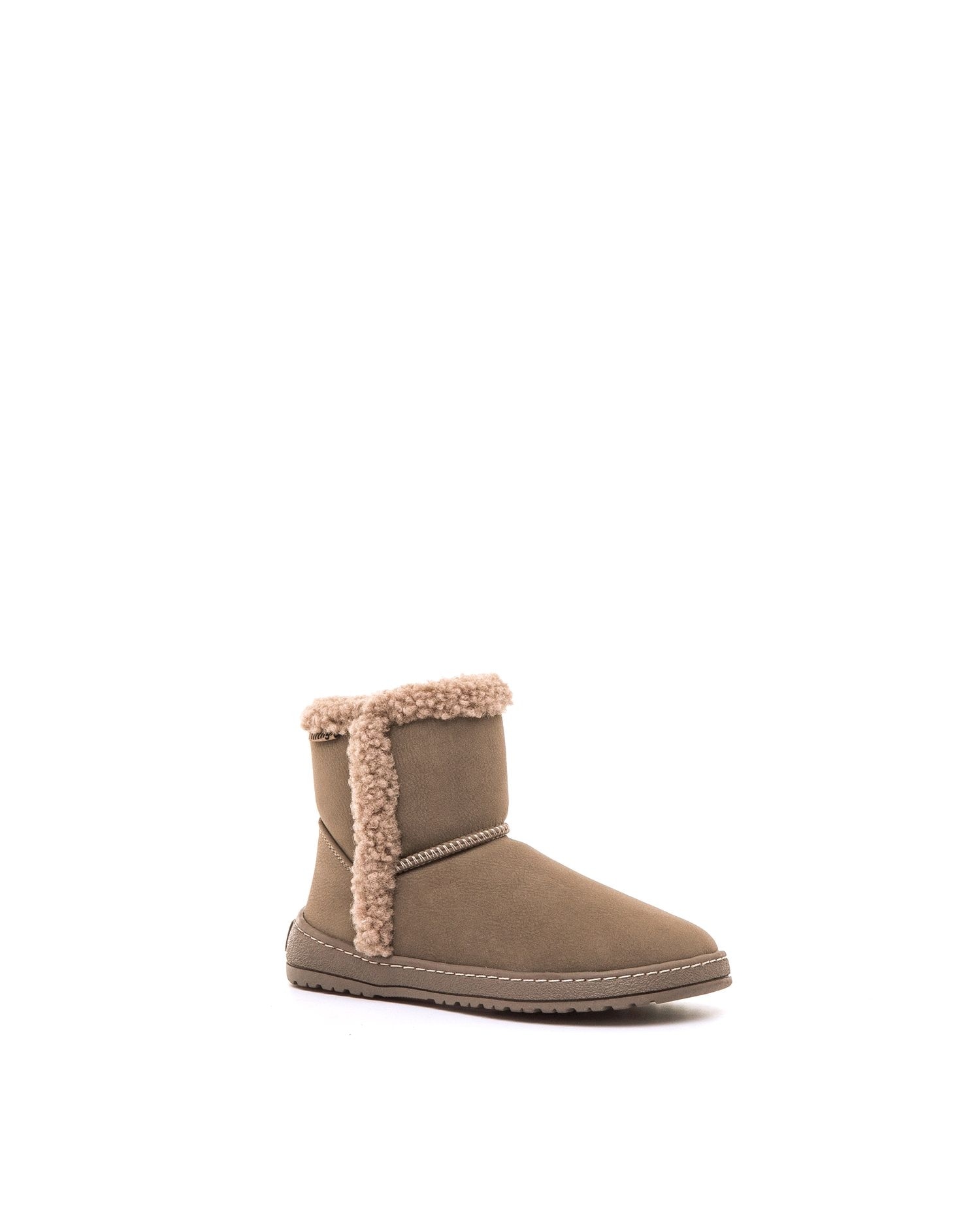 Botins de Pelo Infantil com Detalhe Exterior Castanho-pedra-2