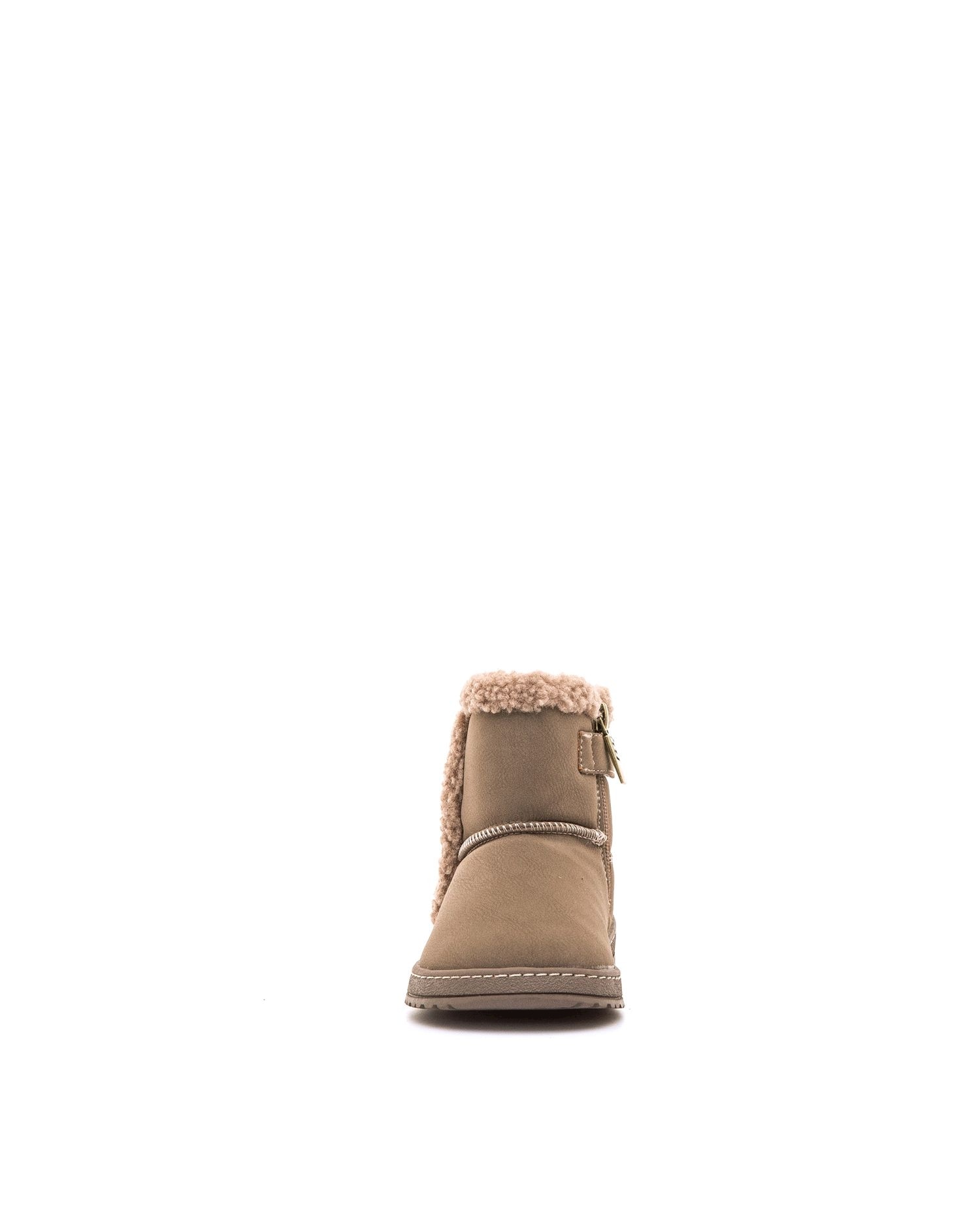 Botins de Pelo Infantil com Detalhe Exterior Castanho-pedra-3