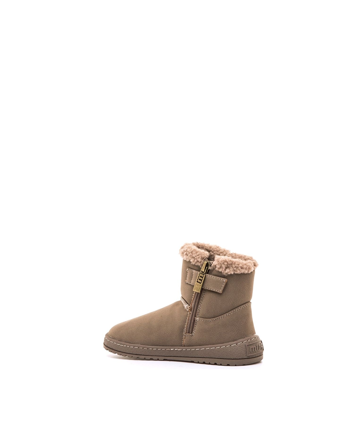 Botins de Pelo Infantil com Detalhe Exterior Castanho-pedra-4