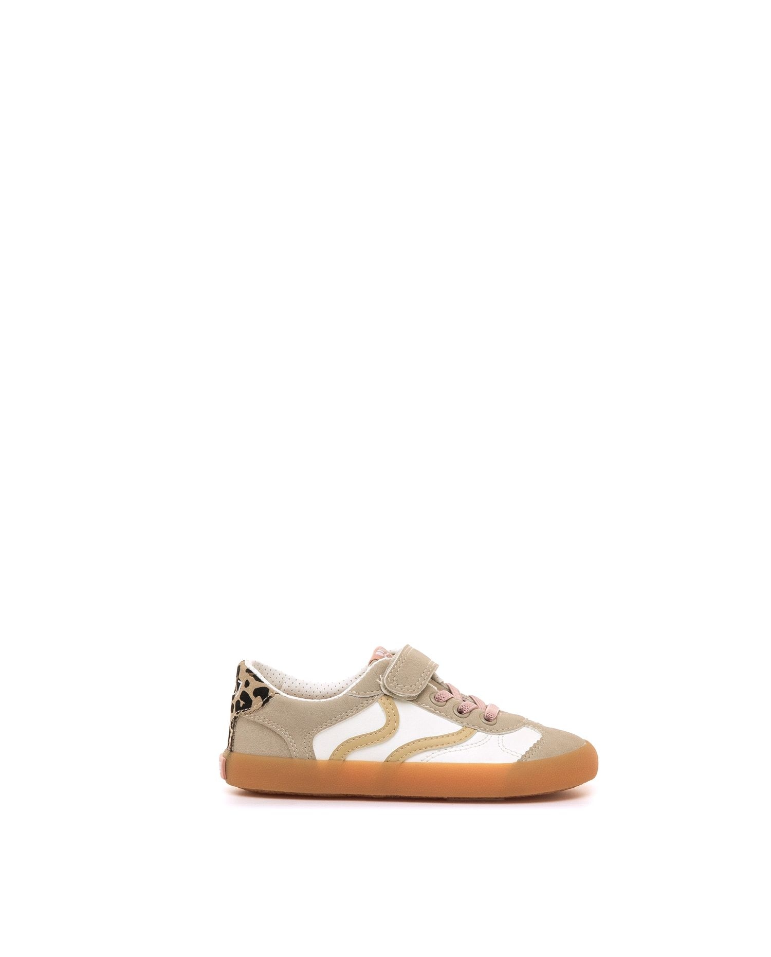 Sapatilhas Infantil Estilo Bamba com Velcro Creme-1
