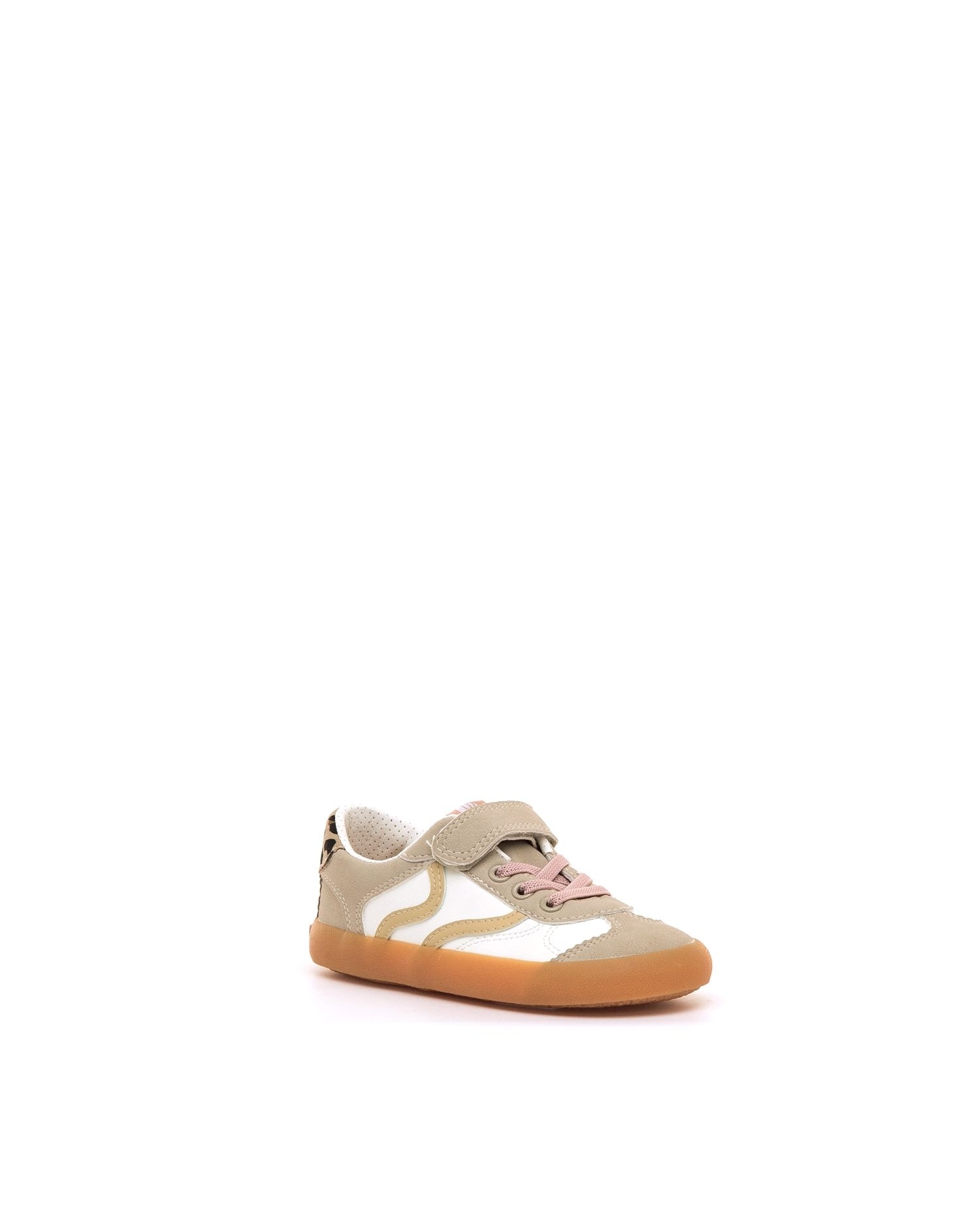 Sapatilhas Infantil Estilo Bamba com Velcro Creme-2