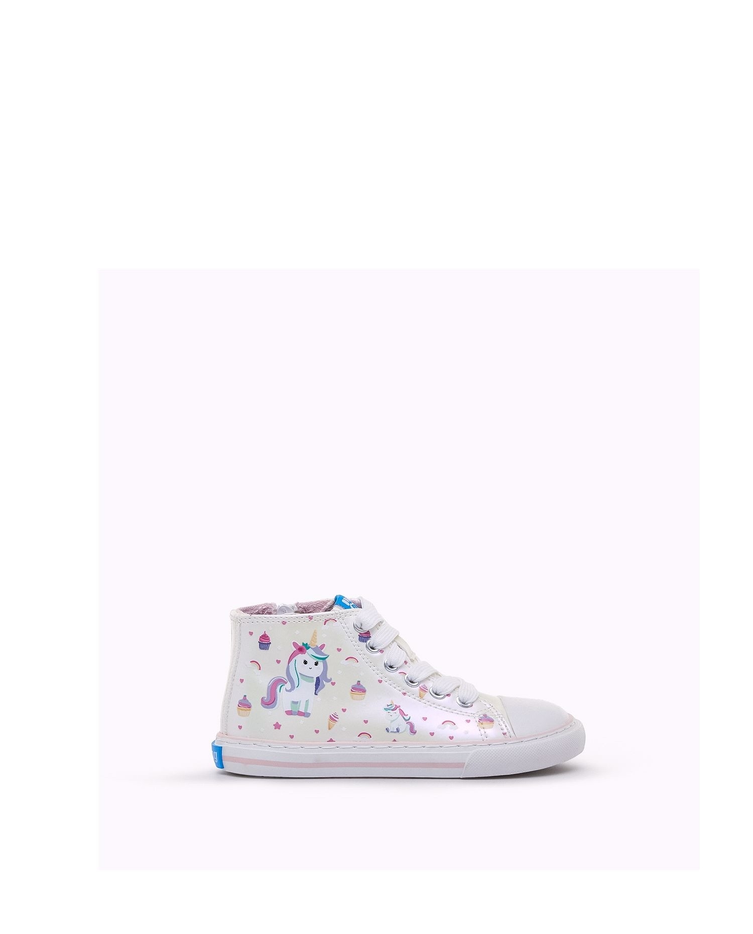 Sapatilhas Infantil Efeito Metalizado com Piso Barefoot Branco-1