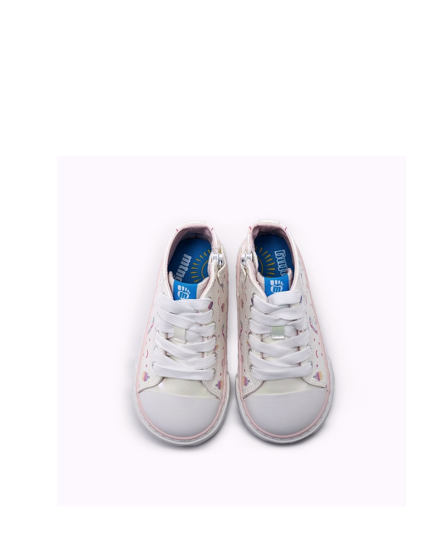 Sapatilhas Infantil Efeito Metalizado com Piso Barefoot Branco-2
