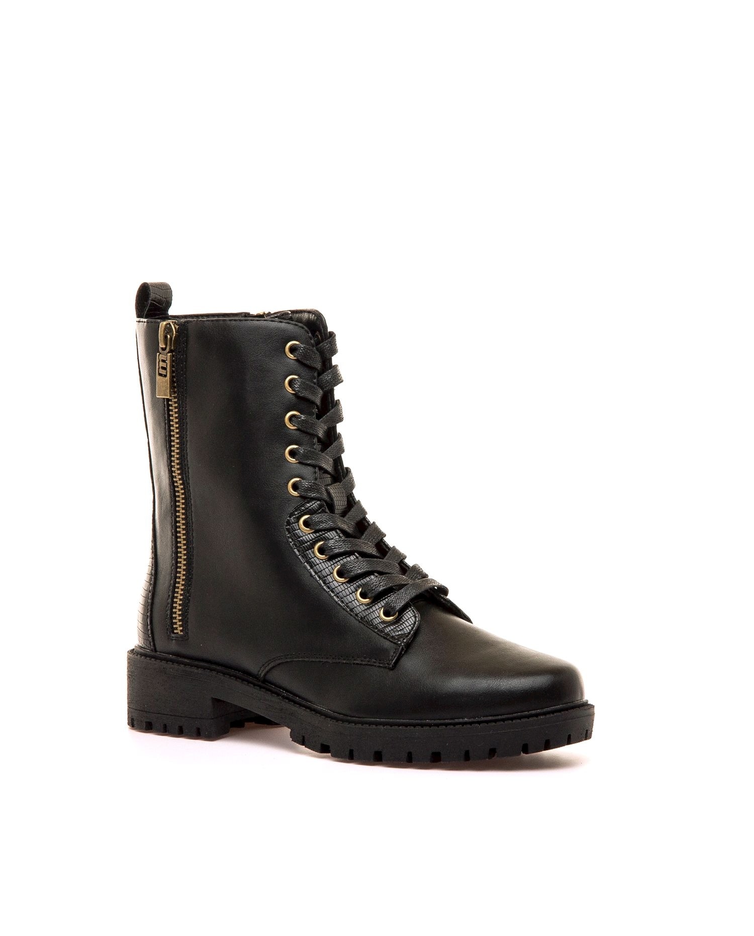 Botins Estilo Motoqueiro com Sola Serrilhada Preto-2